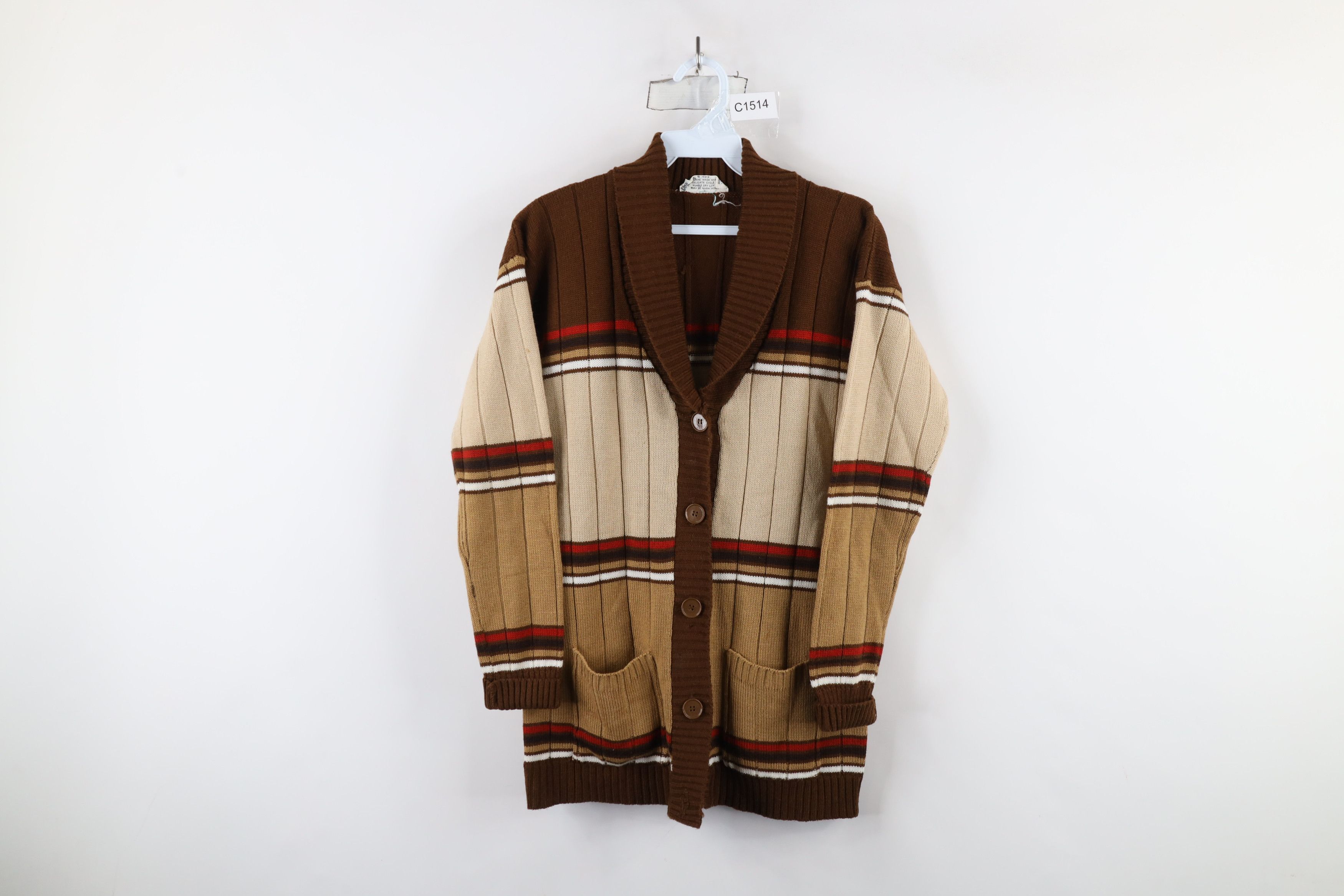 Vintage Vintage 70s Mid Century Modern MCM Shawl Cardigan Sweater Size M / US 6-8 / IT 42-44 - 1 Thumbnail