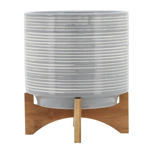 Designer × Homemade CERAMIC 10" PLANTER ON STAND, GRAY Size US L / EU 52-54 / 3 - 3 Thumbnail