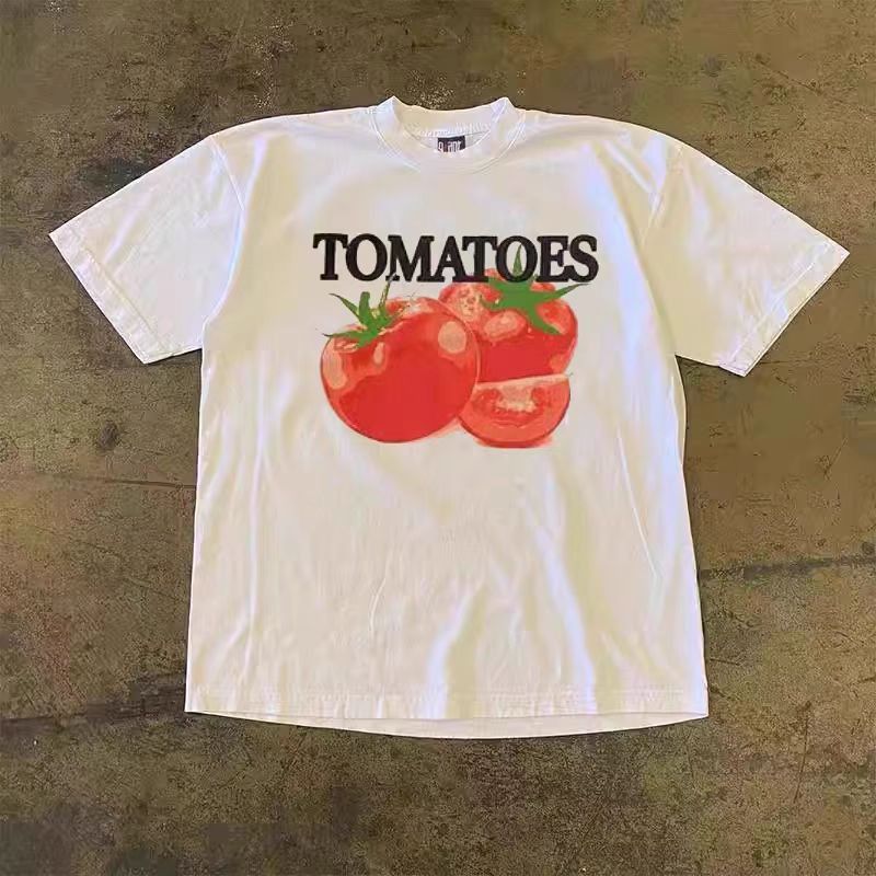 Japanese Brand × Vintage Washed vintage loose tomato print t-shirt Size US L / EU 52-54 / 3 - 1 Thumbnail