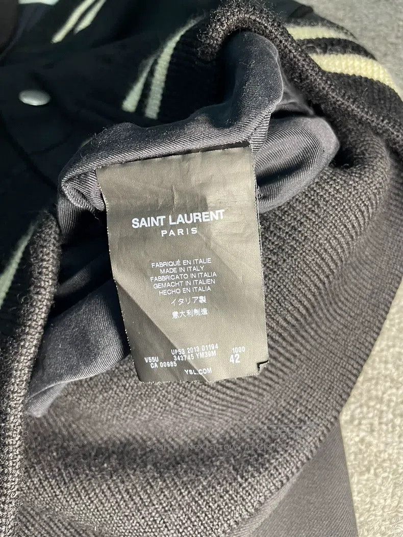 Saint Laurent Paris Saint Laurent Paris Black Samurai Leather Baseball Jacket Size US XS / EU 42 / 0 - 6 Thumbnail
