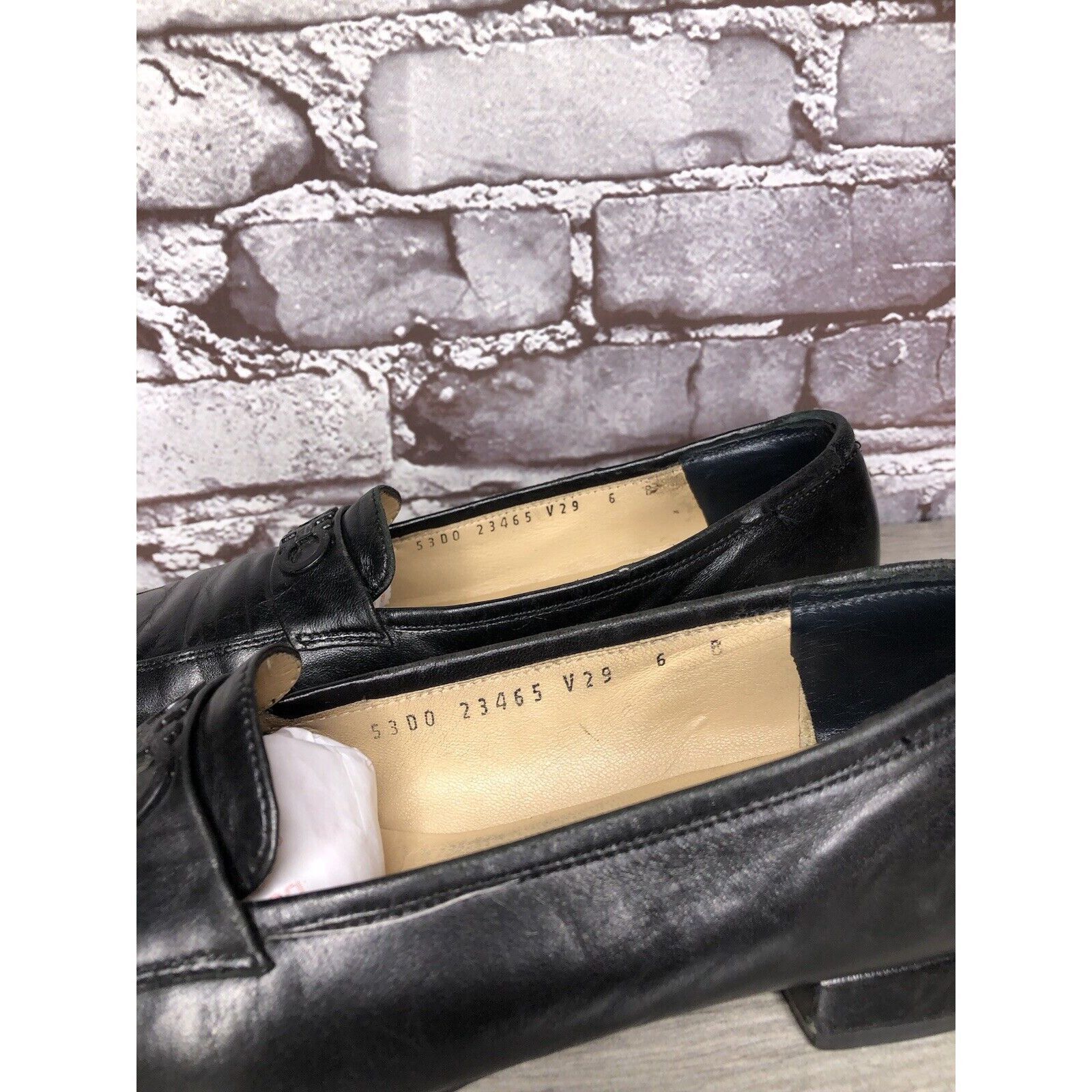Salvatore Ferragamo Salvatore Ferragamo Black Leather Logo Slip On Loafer Shoes Size US 6 / IT 36 - 6 Thumbnail
