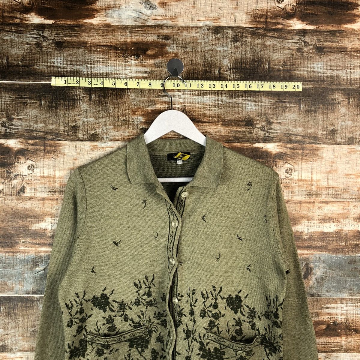 Homespun Knitwear × Japanese Brand Venlicella Green vintage Patterned Cardigans #A1747 Size M / US 6-8 / IT 42-44 - 2 Thumbnail