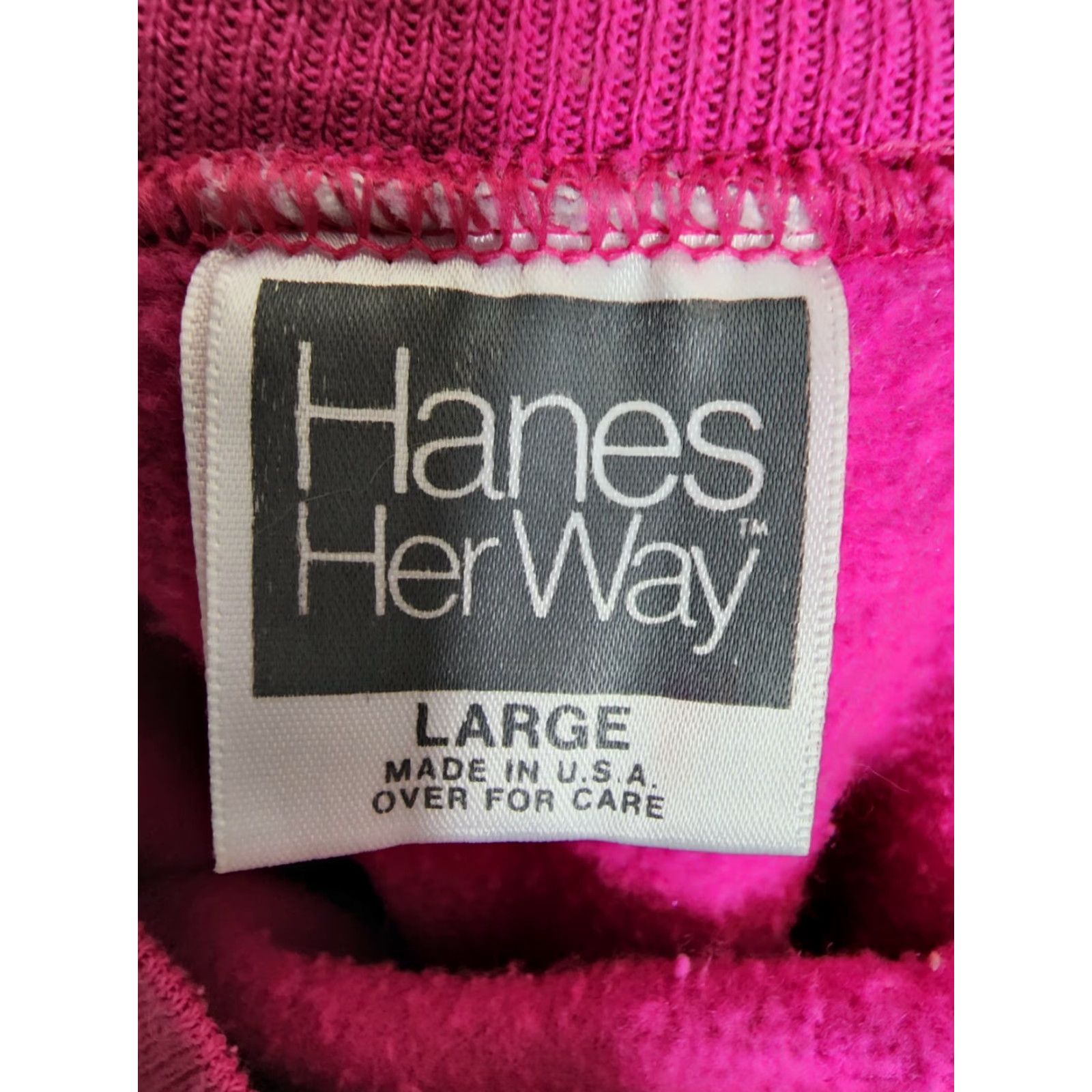Hanes VINTAGE Hanes Her Way Raglan Crewneck Sweatshirt Pink - Womens L - 90s - Blank, All Seasons, Cotton/Acrylic blend, Activewear Sweatshirt Size L / US 10 / IT 46 - 3 Thumbnail