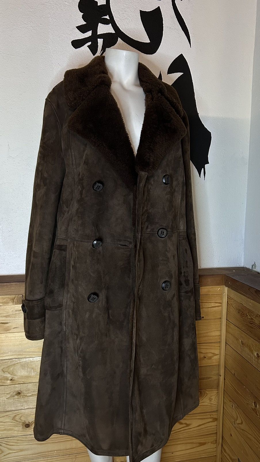Japanese Brand × Vintage Vintage Scandinavian Warm Suede Double Breasted Long Coat Size US M / EU 48-50 / 2 - 2 Thumbnail