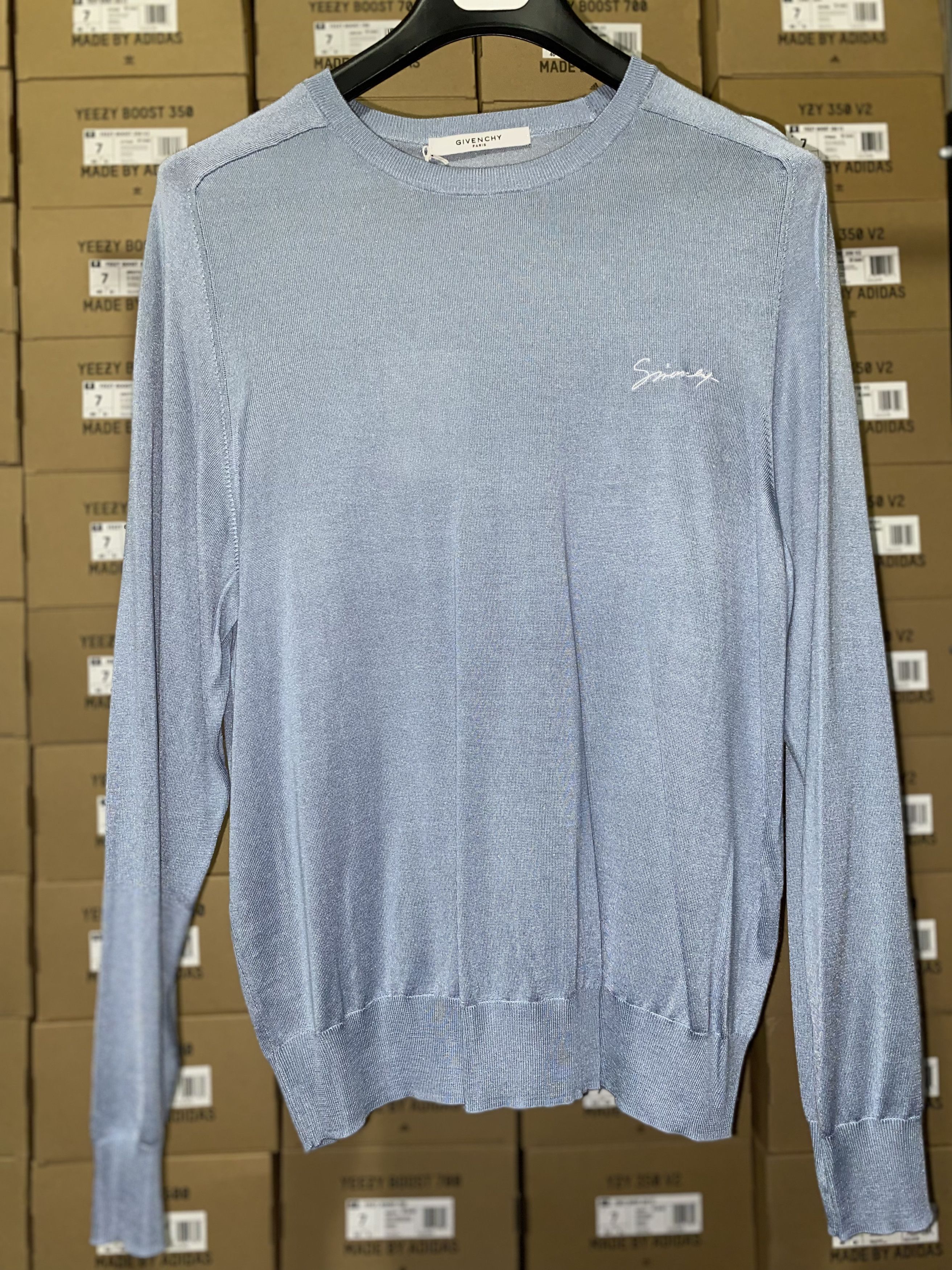 image of Givenchy Silk Sweater in Blue, Men's (Size XL)