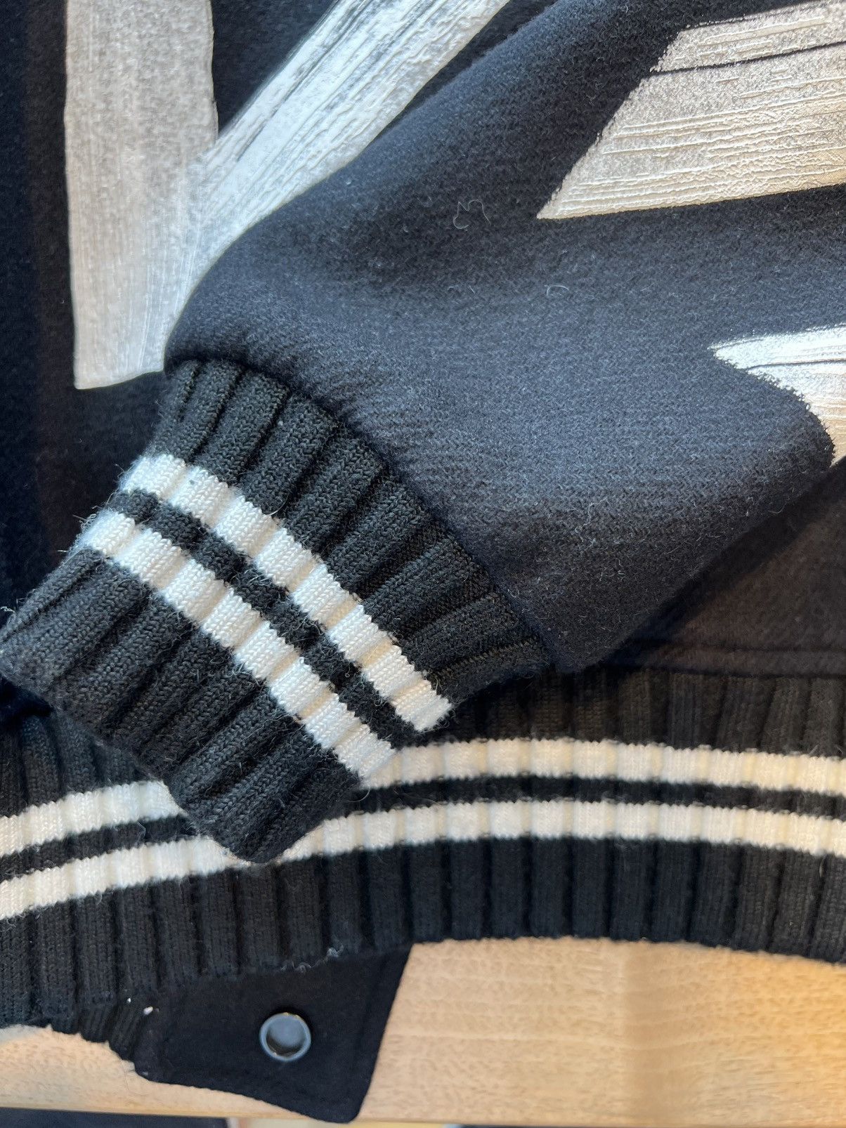 Off-White Off-White Brushed Diagonals Varsity Jacket Size US S / EU 44-46 / 1 - 14 Thumbnail