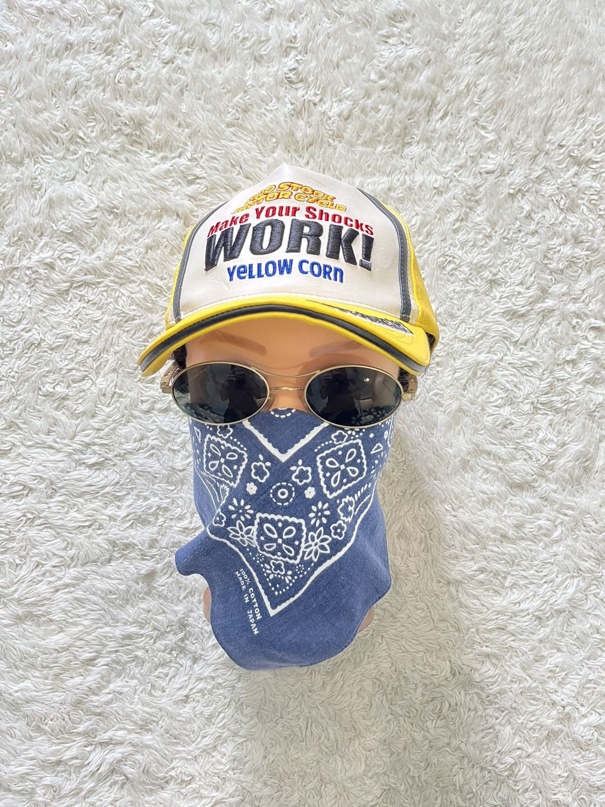 YELLOW CORN yellow corn motorsport racing leather cap Size ONE SIZE - 2 Thumbnail