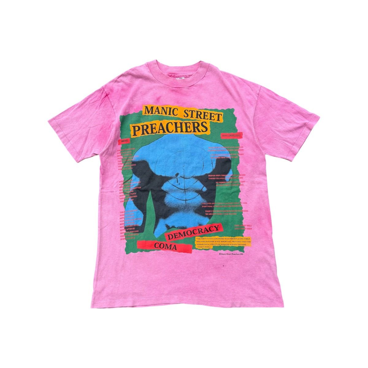 Vintage 90s Maniac Street Preachers Tour 1991 Democracy Coma