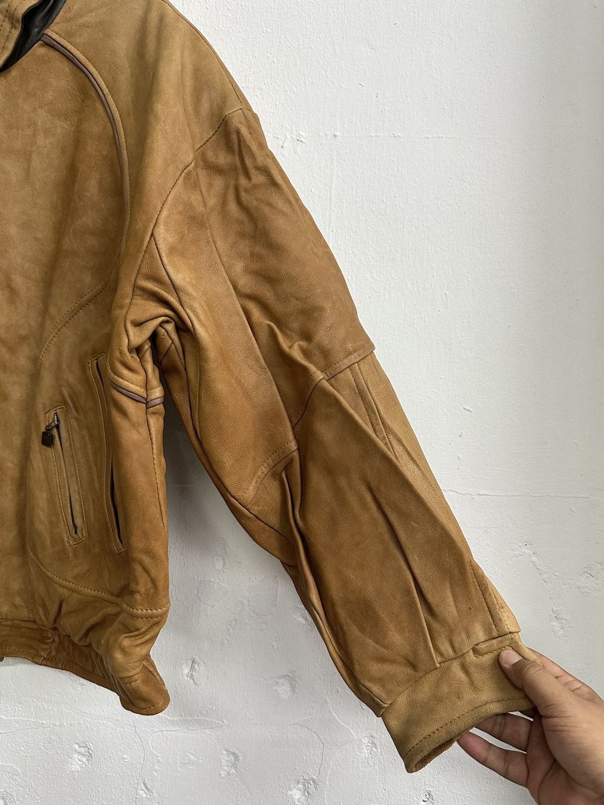 Vintage VTG BIG L Elk Skin Leather Jacket Size US L / EU 52-54 / 3 - 2 Thumbnail