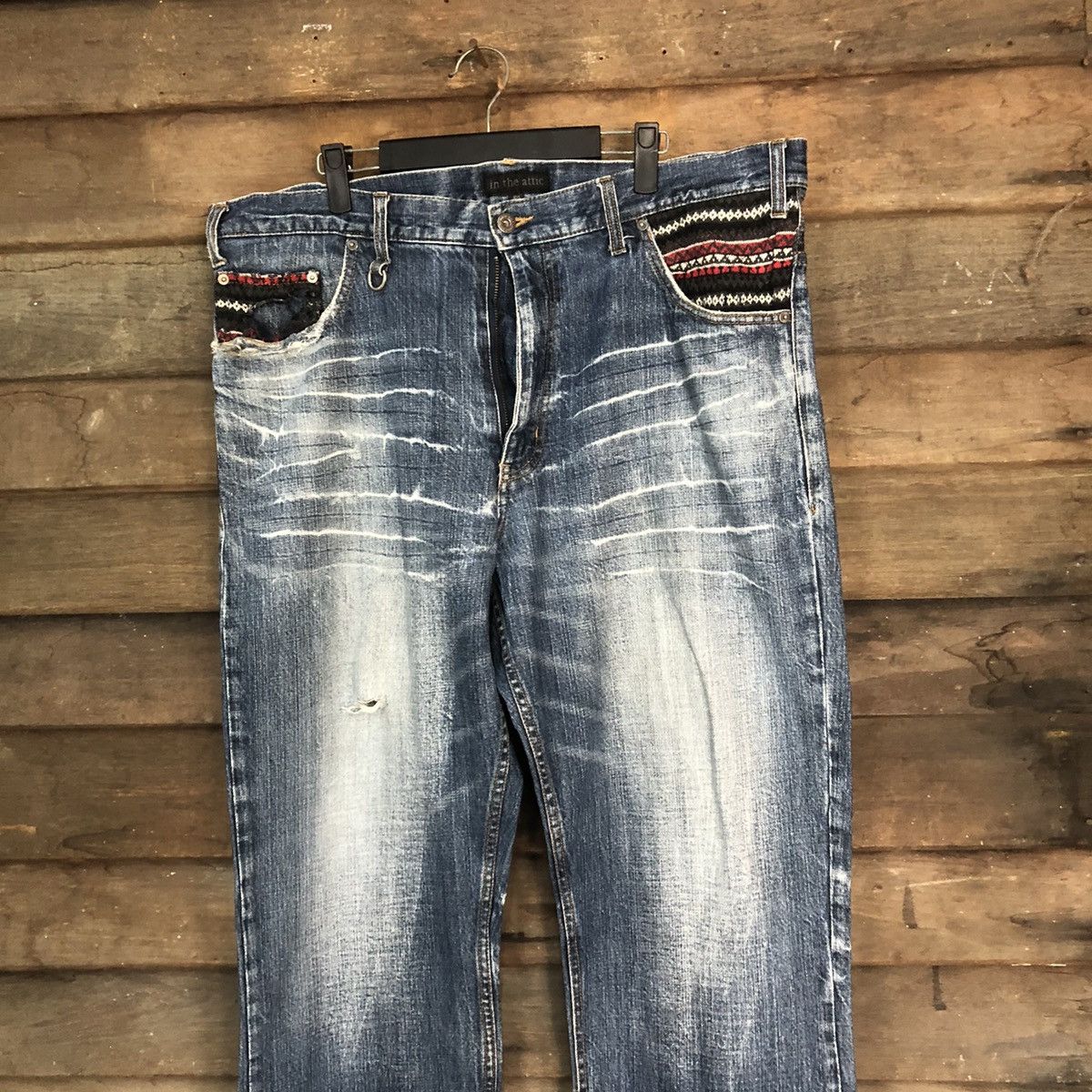 In The Attic In The Attic Blue Distressed Denim Pants #7320 Size US 38 / EU 54 - 2 Thumbnail