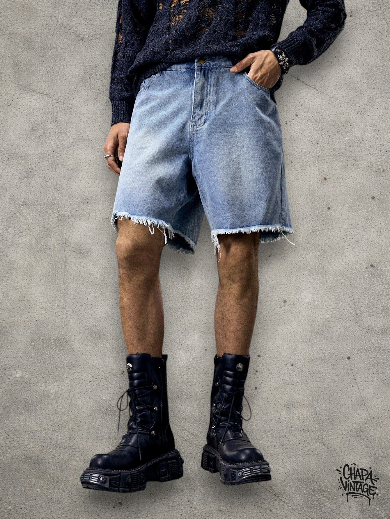 Japanese Brand Ripped denim shorts Size US 32 / EU 48 - 1 Thumbnail