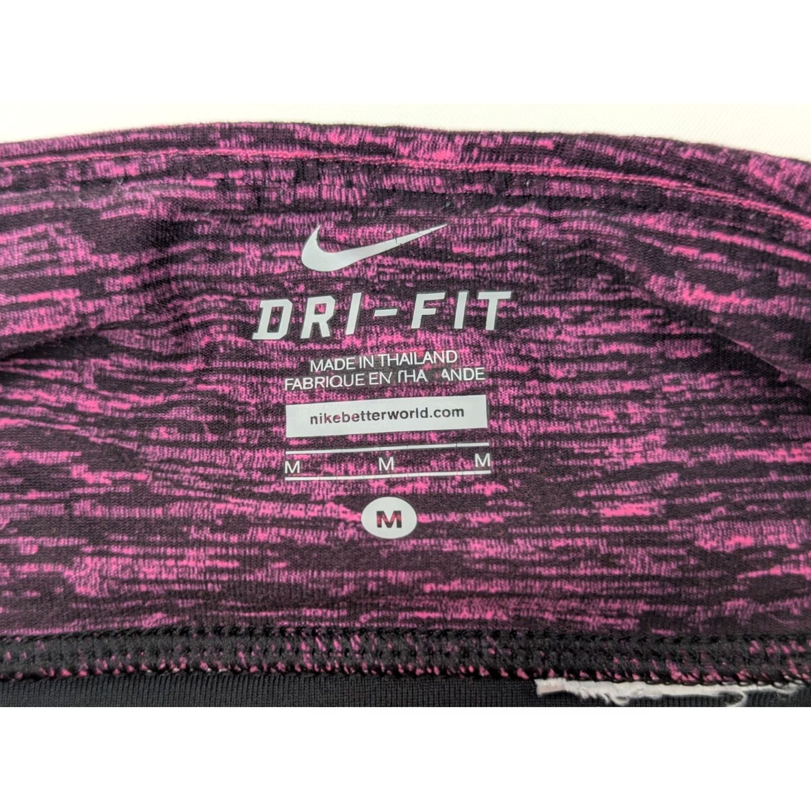Nike Nike Capri Leggings Womens M Pink Black Midrise Running Sport Casual Size 32" / US 10 / IT 46 - 7 Thumbnail