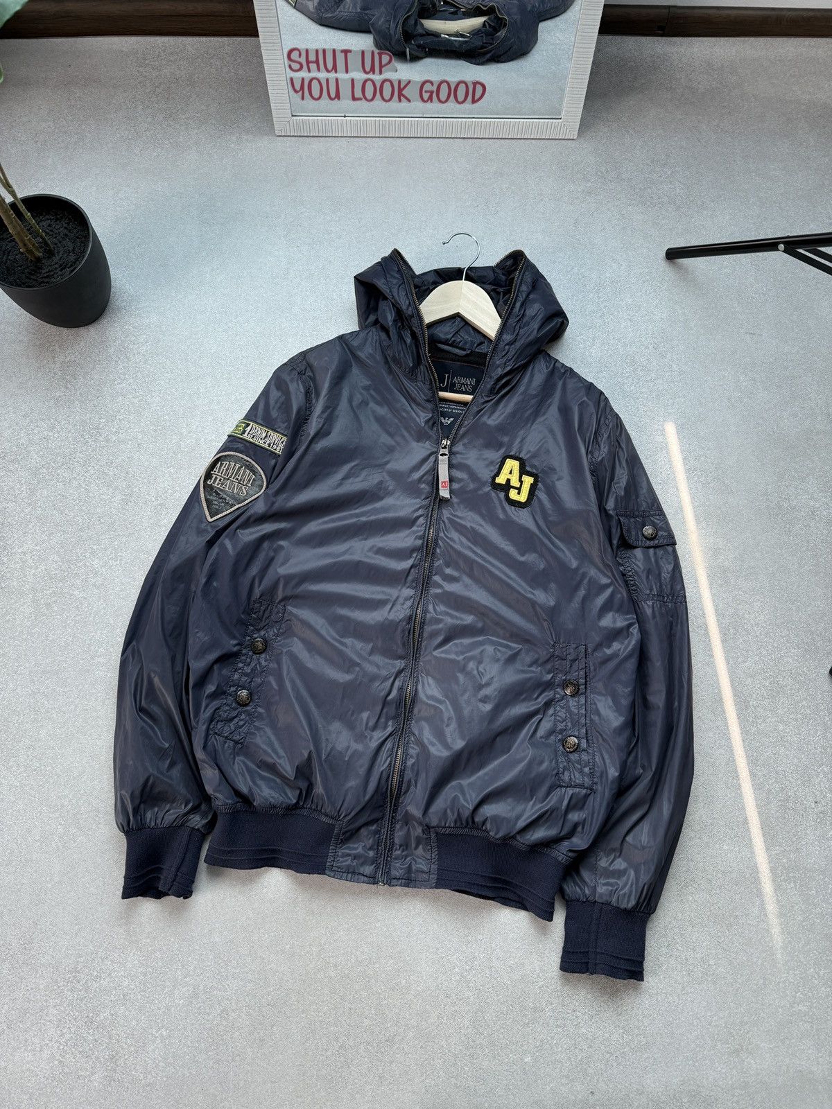 Armani Armani Jeans Ninja Windbreaker Jacket Vintage Full Zip Y2K Size US XL / EU 56 / 4 - 2 Thumbnail