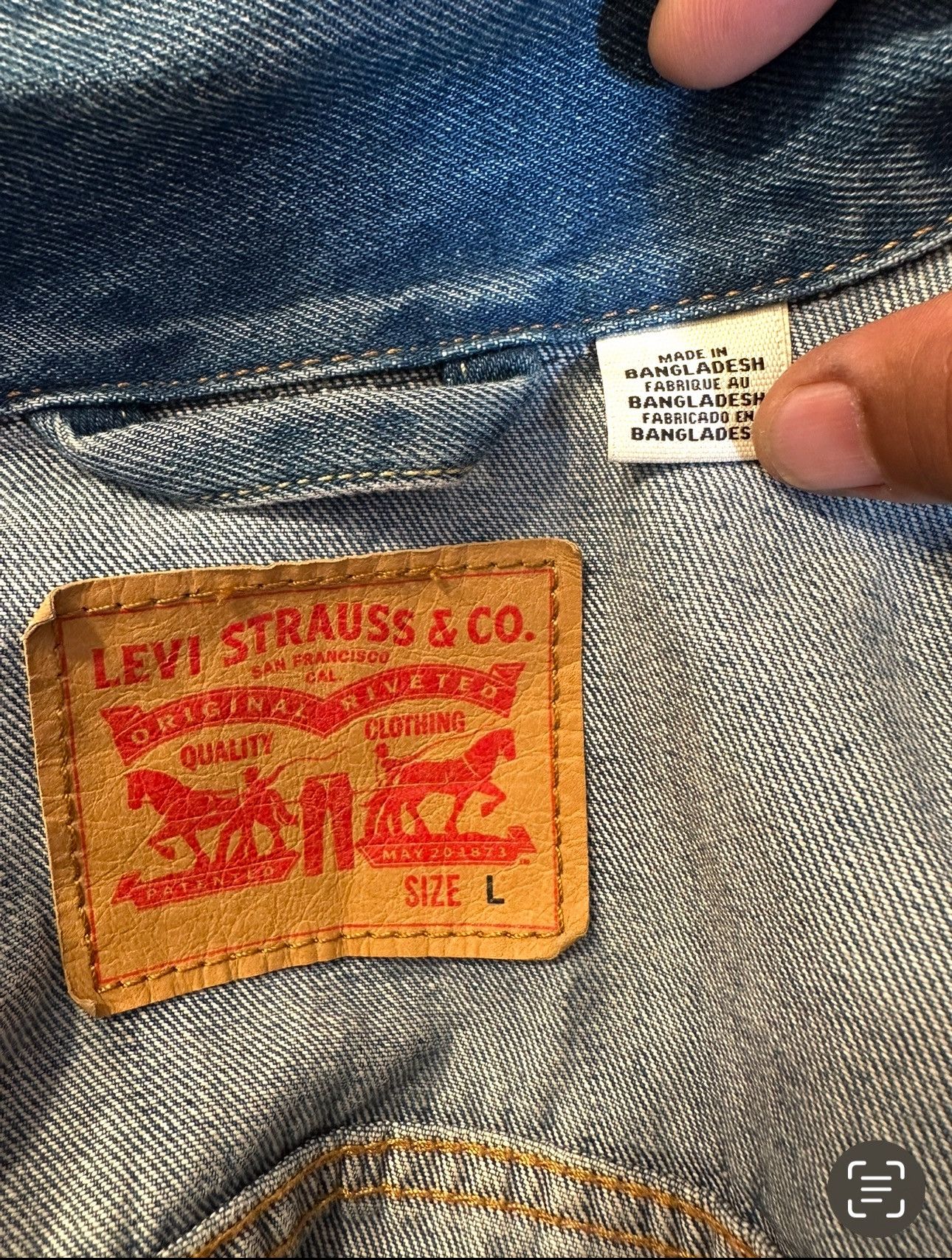 Levi's Levis Denim Jacket Men's L Blue Cotton Long Sleeve Casual Size US L / EU 52-54 / 3 - 4 Thumbnail