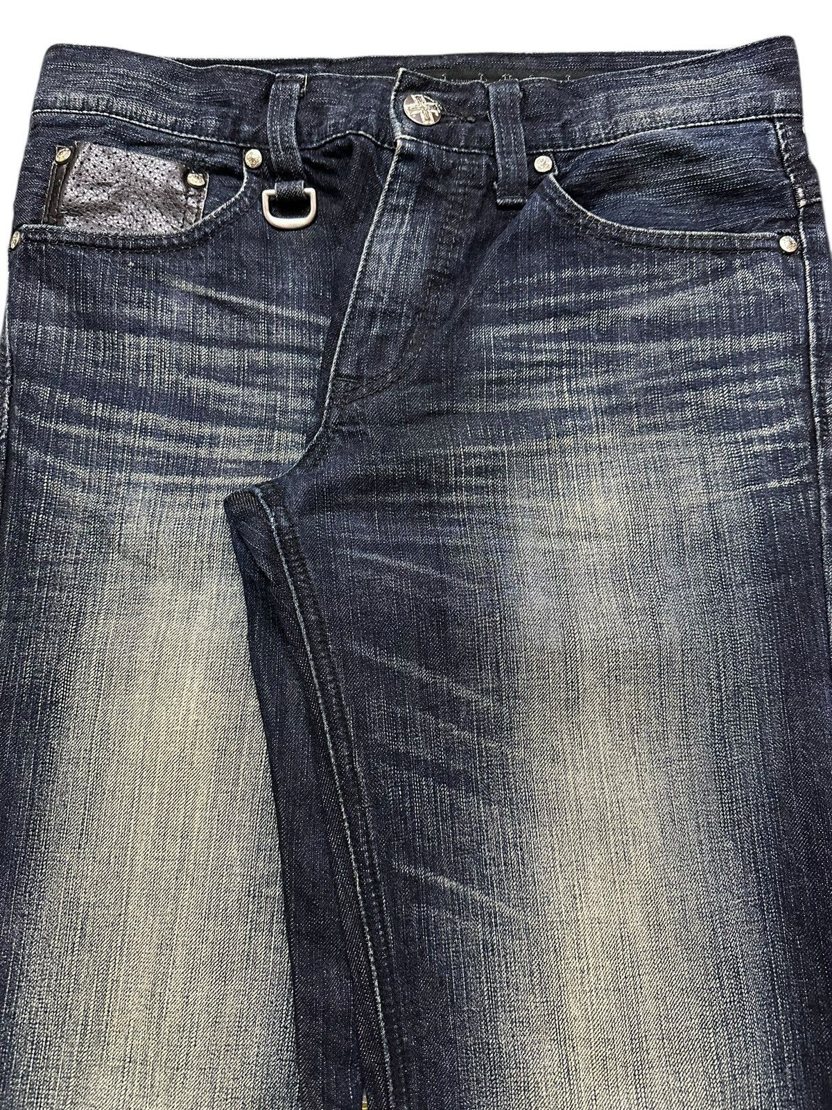 Edwin Exclusive Vintage Edwin XV Faded Wash Whisker Clawmark Style Size US 31 - 4 Thumbnail