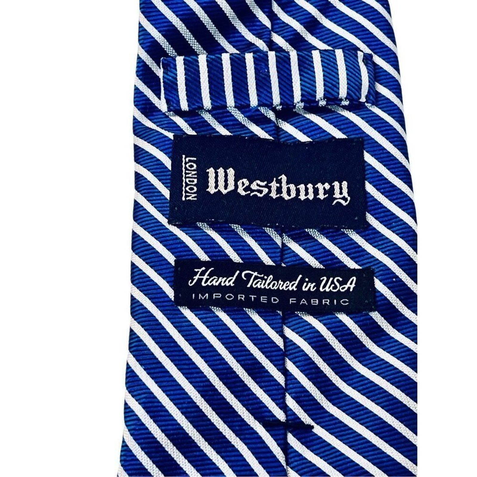 Other Vintage Westbury London Silk Blue Stripe 60" Necktie Tie Size ONE SIZE - 3 Thumbnail