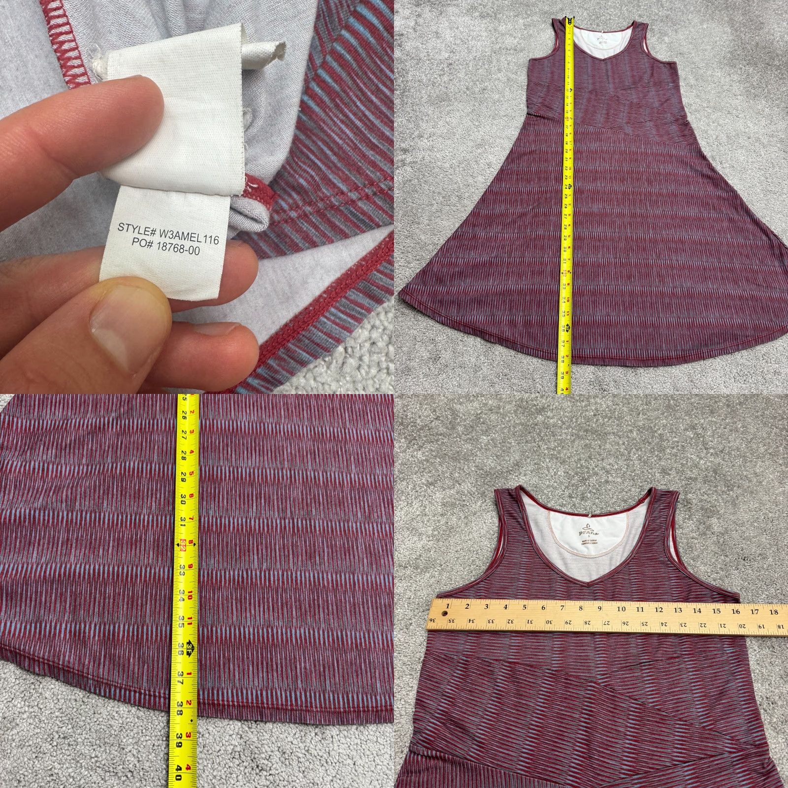 Prana Prana Amelie Sleeveless A-Line Dress Women S Burgundy Gray Geometric Stretch Multicolor Sleeveless V-Neck Knee Length Bohemian Pattern Casual Shirt? Size S / US 4 / IT 40 - 8 Thumbnail