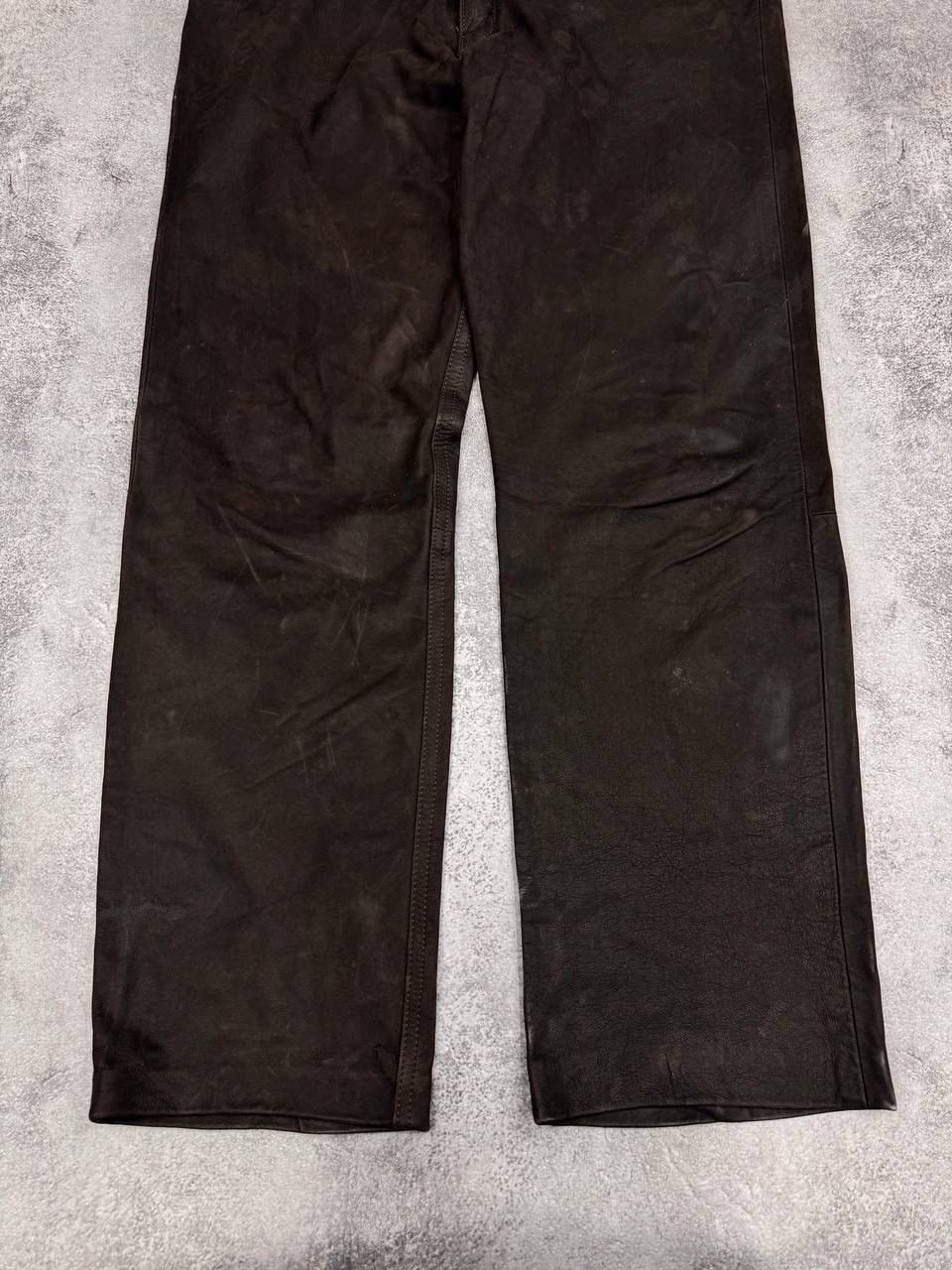 Wrangler Wrangler Vera Pelle Men Brown Trousers Leather Pants Size 33 Size US 33 - 2 Thumbnail