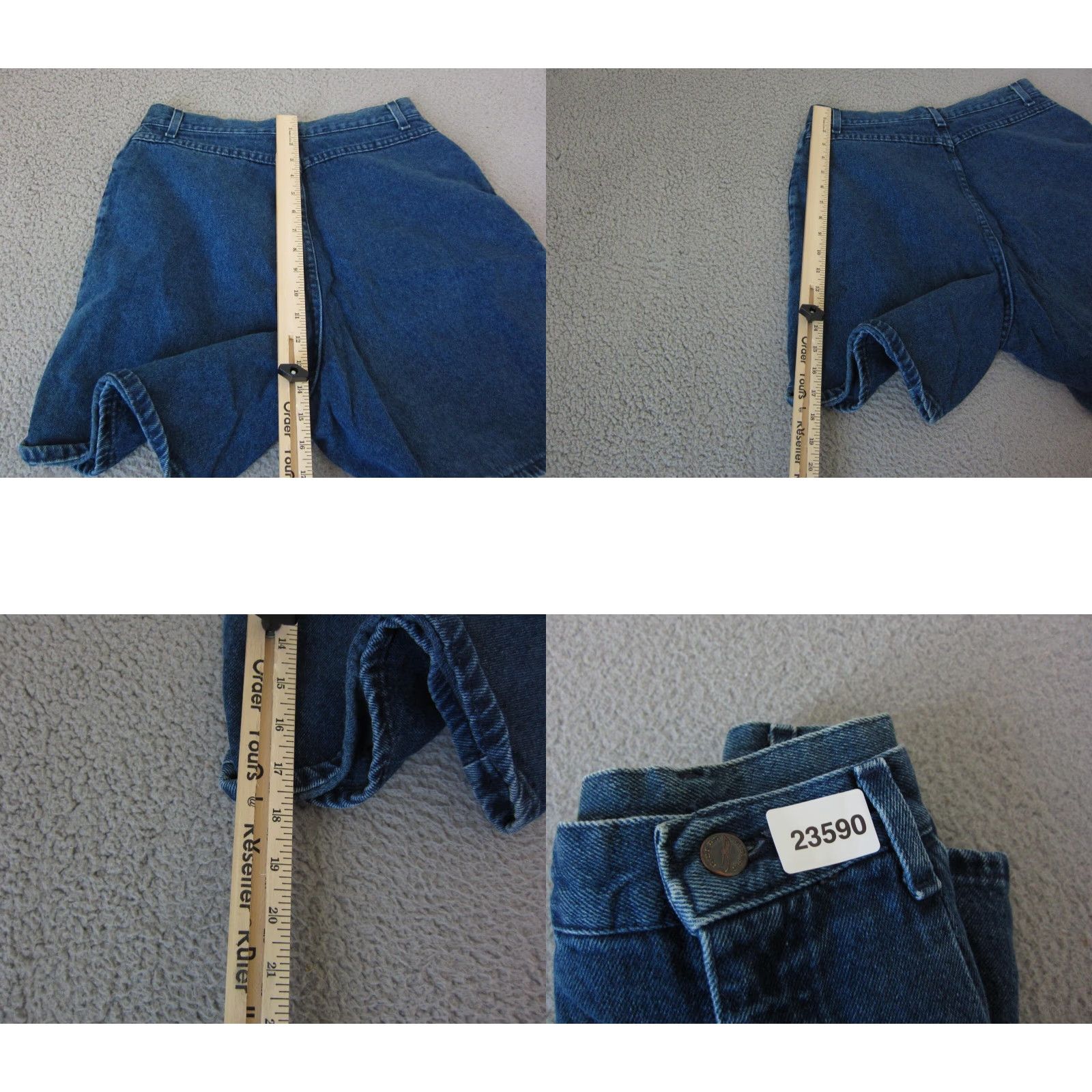 Lee VINTAGE Lee Jeans Shorts Womens Blue Denim Cotton Jorts 14 29 in Blue Denim Jeans 70s 80s Mens Womens Boys Girls Size 29" - 9 Thumbnail