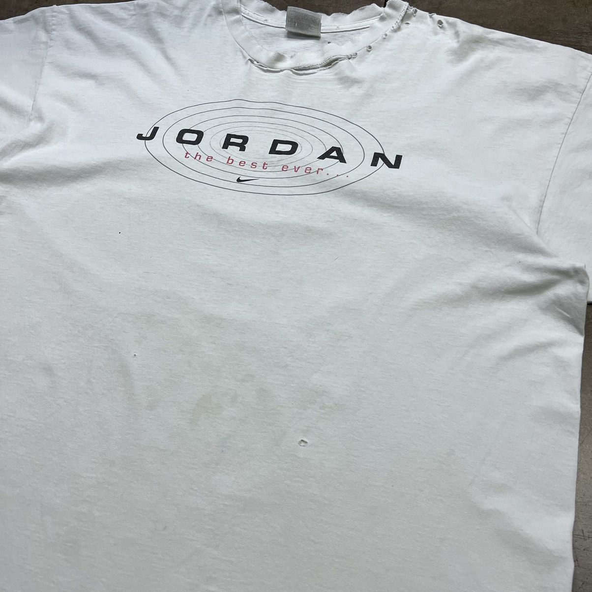 Jordan Brand × Nike × Vintage Vintage 90s Nike Jordan Graphic Tee Last Shot The Best Ever Size US XXL / EU 58 / 5 - 7 Thumbnail