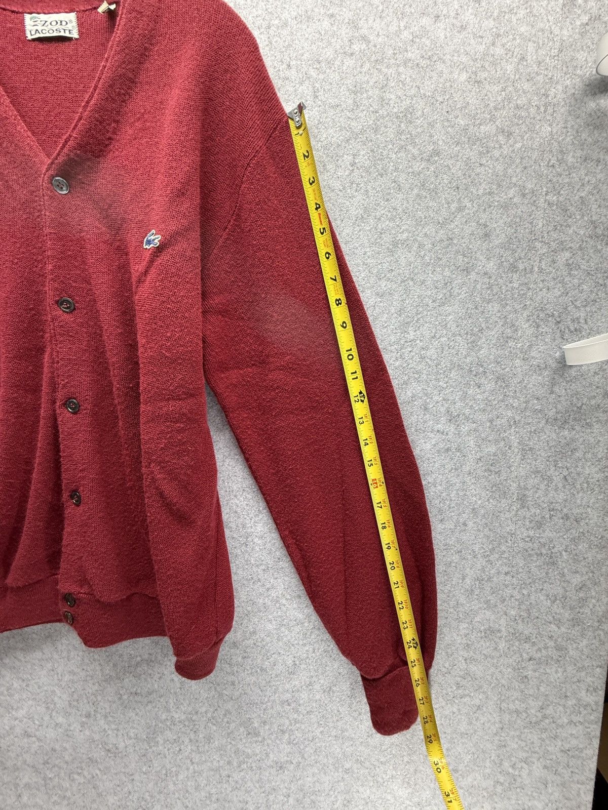 Izod Vintage burgundy/red Izod Lacoste men’s XL button sweater Size US XL / EU 56 / 4 - 8 Thumbnail