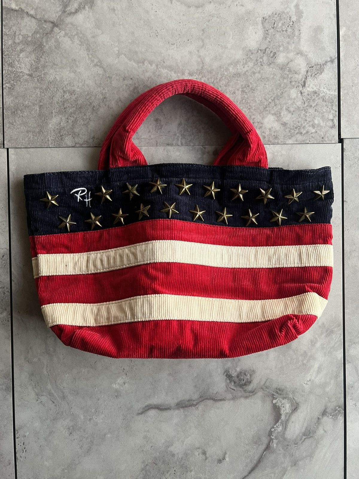 Ron Herman Ron Herman Studded Corduroy American Flag Hand Bag Size ONE SIZE - 1 Thumbnail