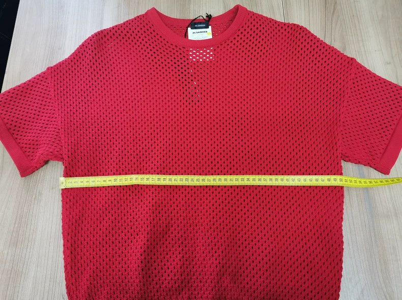 Jil Sander Jil Sander Red knitted mesh short sleeves Size L / US 10 / IT 46 - 5 Thumbnail