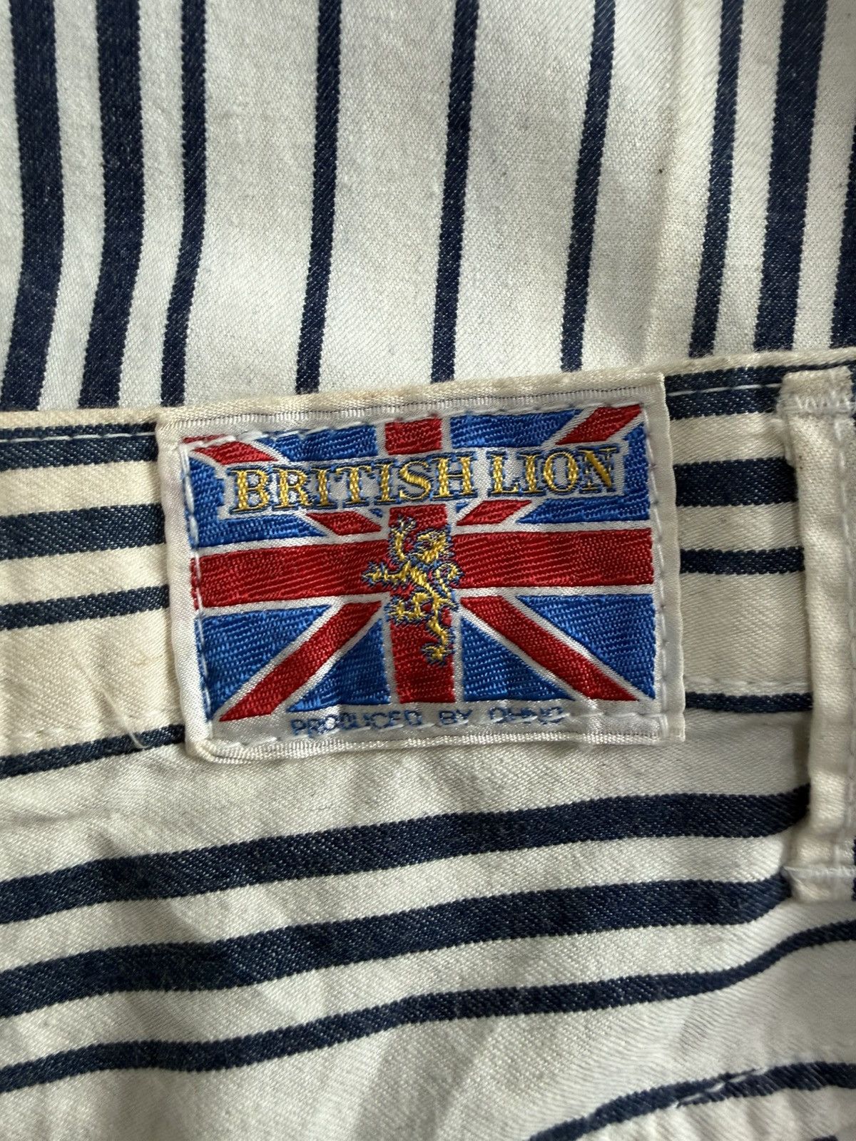 Japanese Brand British Lion Flare Pants Stripe Hippies Style Made in Japan Size US 27 - 6 Thumbnail