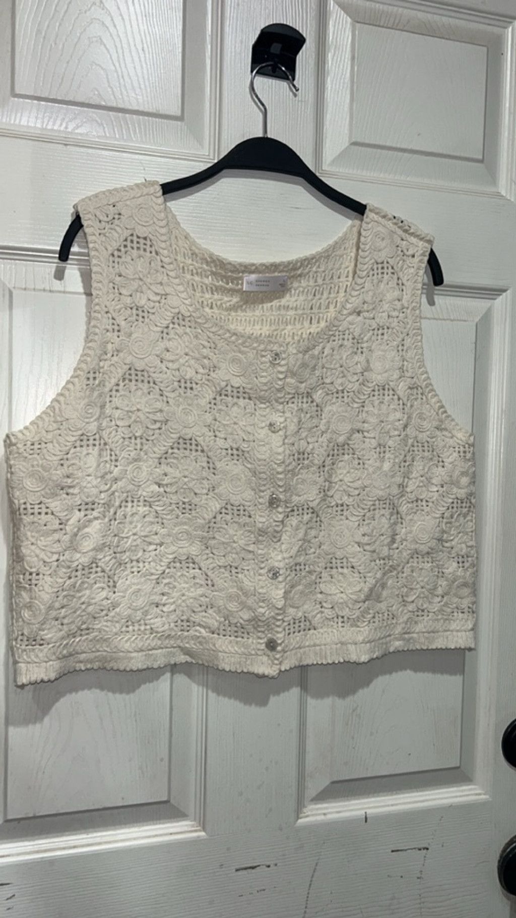 Lauren Conrad Women's Lauren Conrad Cream Crochet Tank Top L Size L / US 10 / IT 46 - 1 Thumbnail