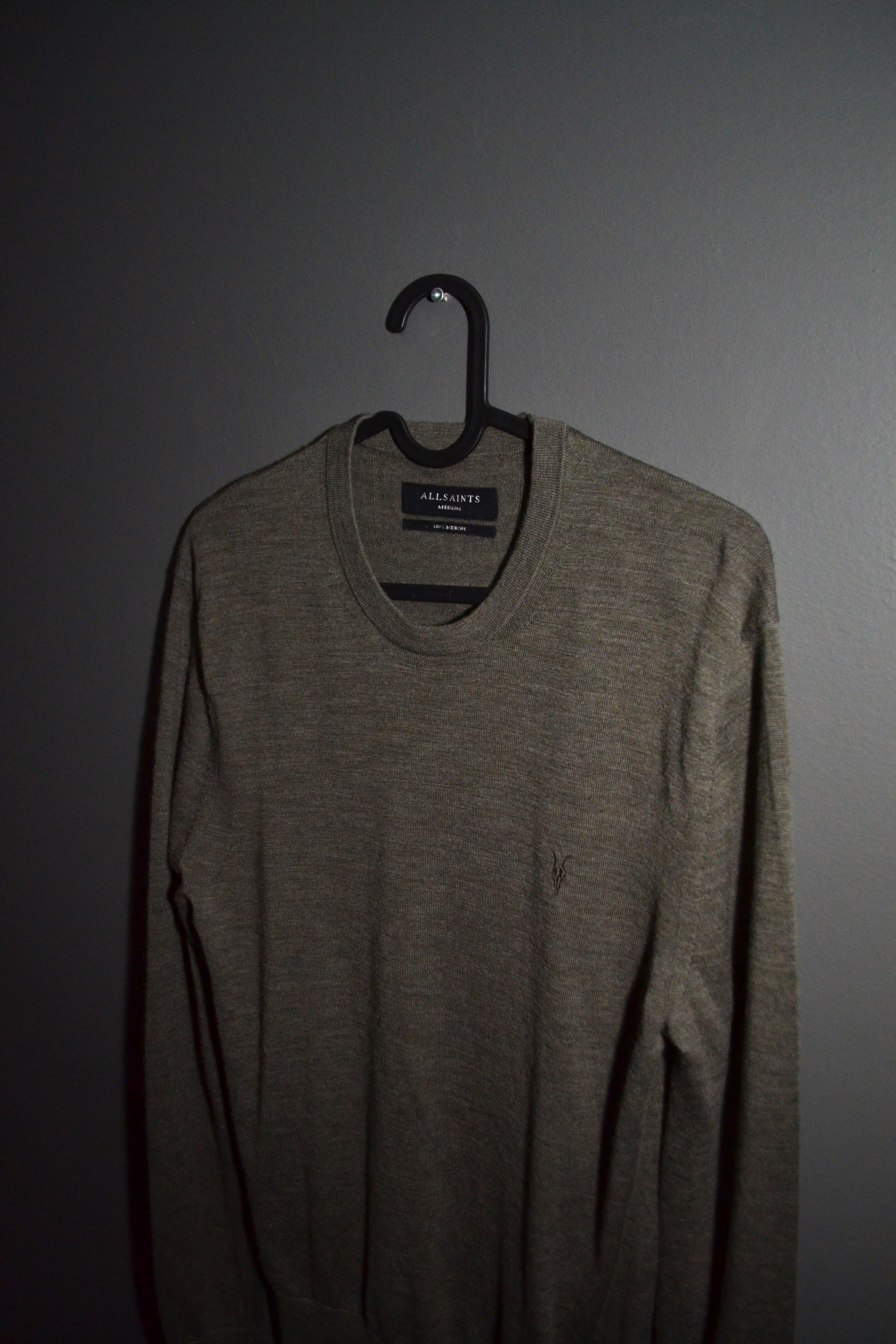 Allsaints AllSaints Mode Merino Crew Neck Ramskull Jumper M Greeb Size US M / EU 48-50 / 2 - 1 Thumbnail