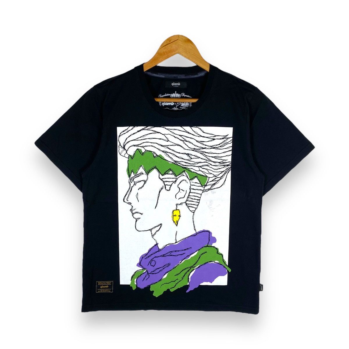 image of Anima x Glamour Limited Glamb X Jojo's Bizarre Adventure Rohan Kishibe Tee in Black, Men's (Size XS