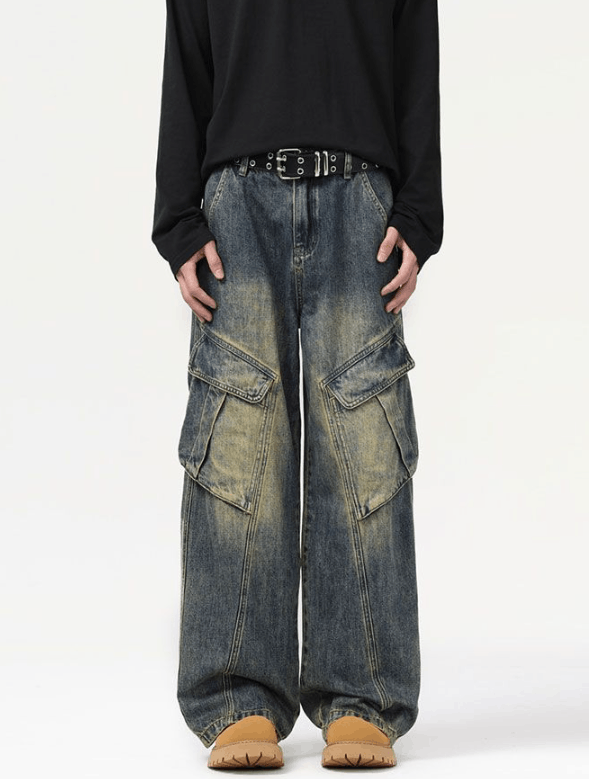 Japanese Brand × Vintage American street retro men's loose cargo baggy jeans Size US 32 / EU 48 - 1 Thumbnail