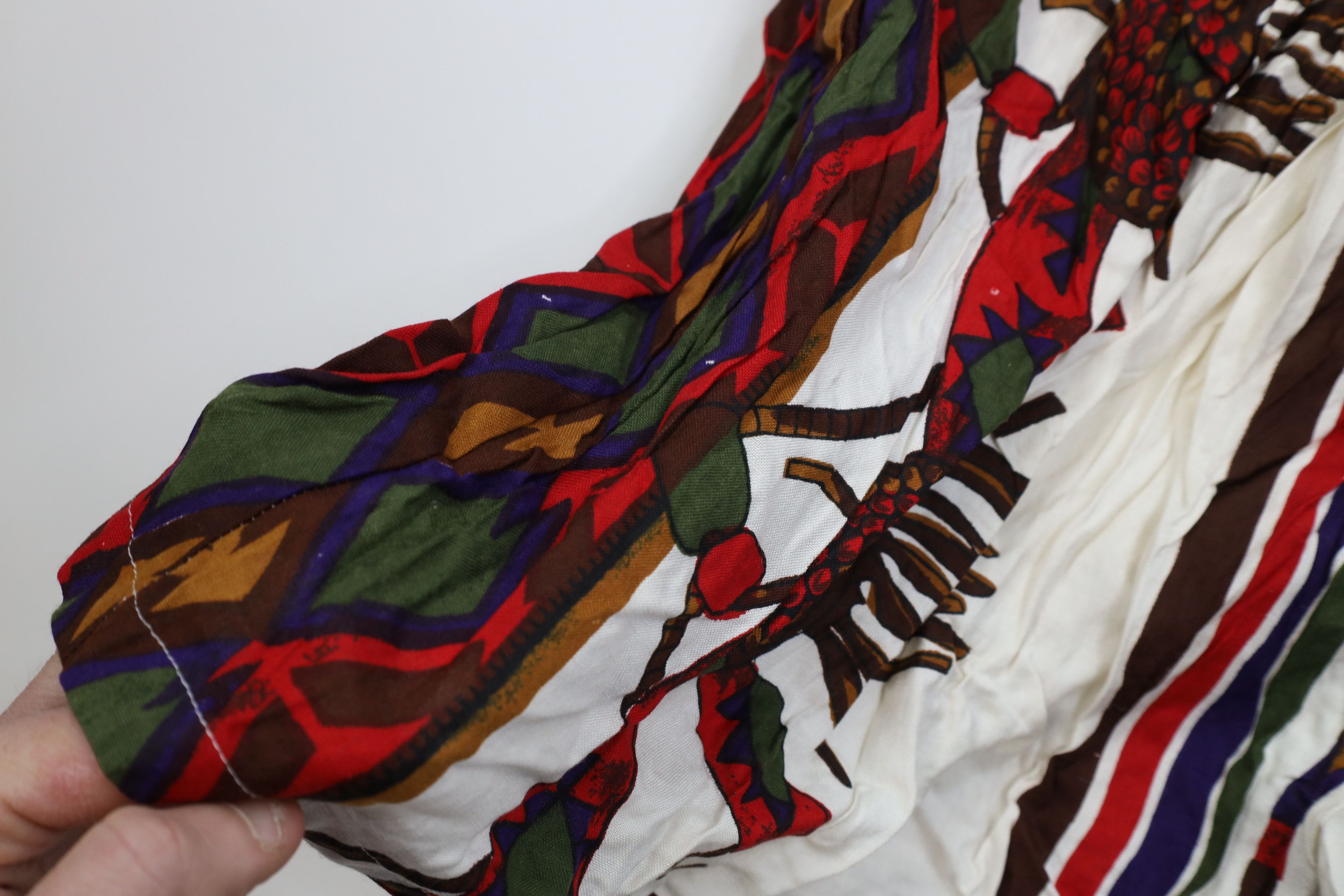 Vintage Vintage 90s Streetwear Gabardine Abstract Geometric Shorts Size 22" - 5 Thumbnail