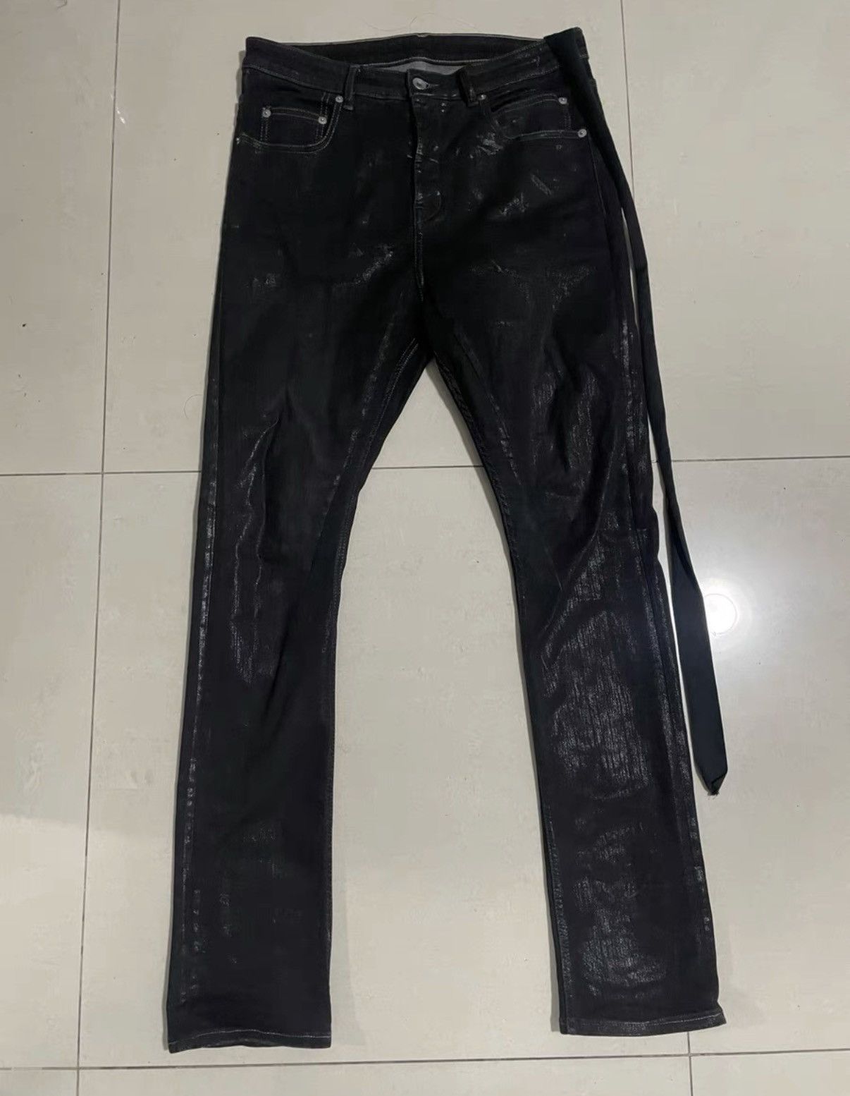 Rick Owens Drkshdw Detroit Cut Waxed skinny jeans