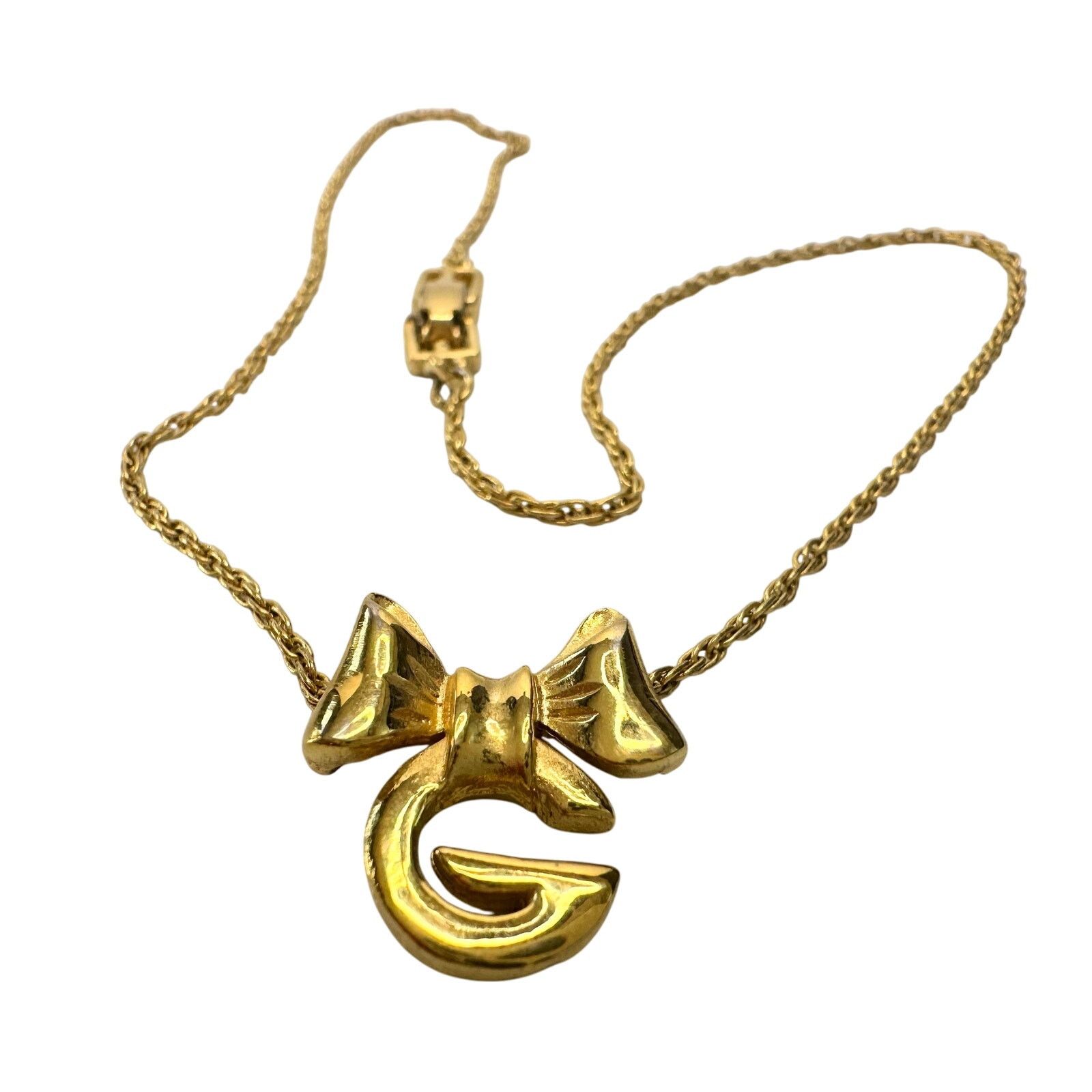 Givenchy Givenchy G with Big Bow Gold Plated Necklace Size ONE SIZE - 3 Thumbnail