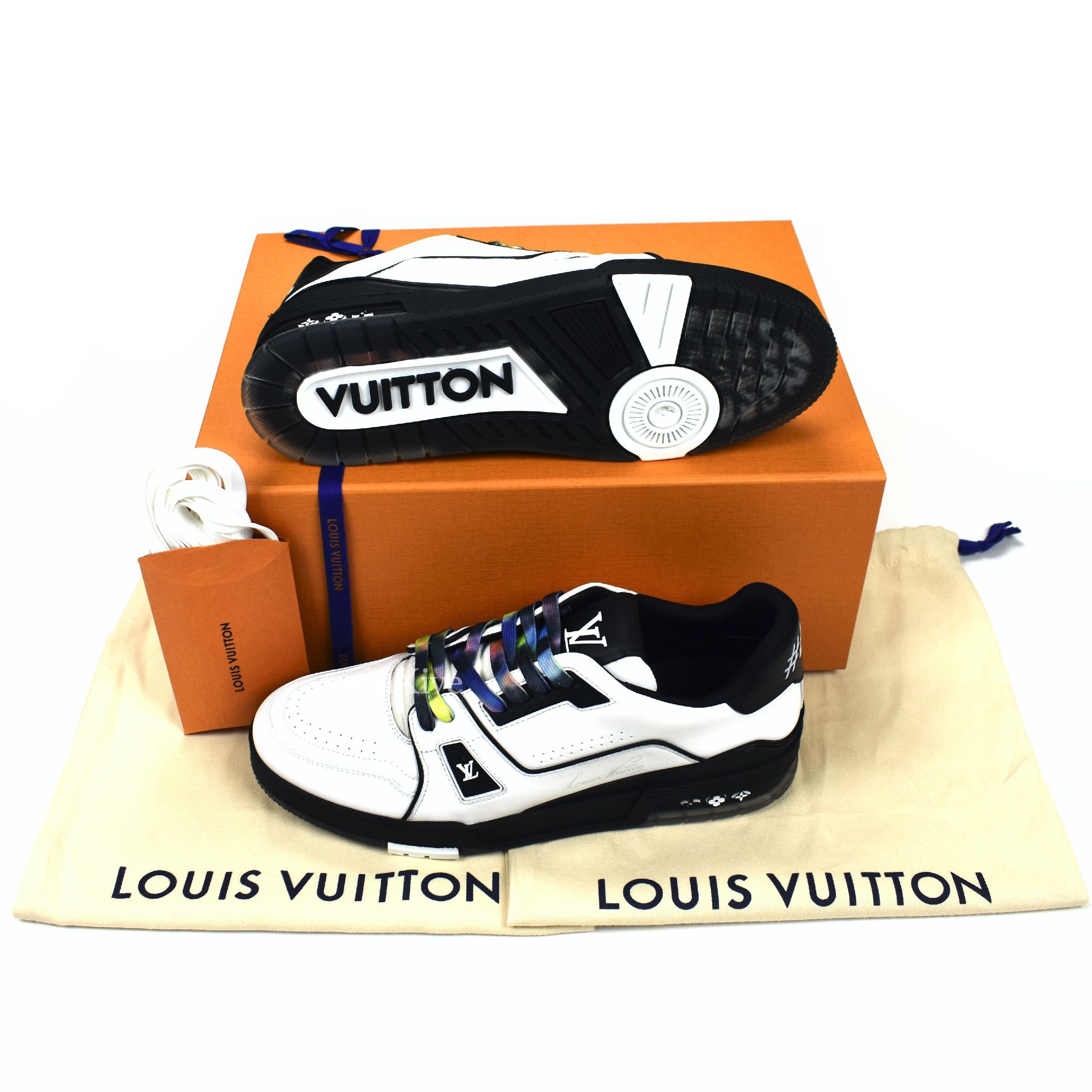 Louis Vuitton Louis Vuitton Black White Leather Trainer Sneakers DS Size US 9 / EU 42 - 1 Preview