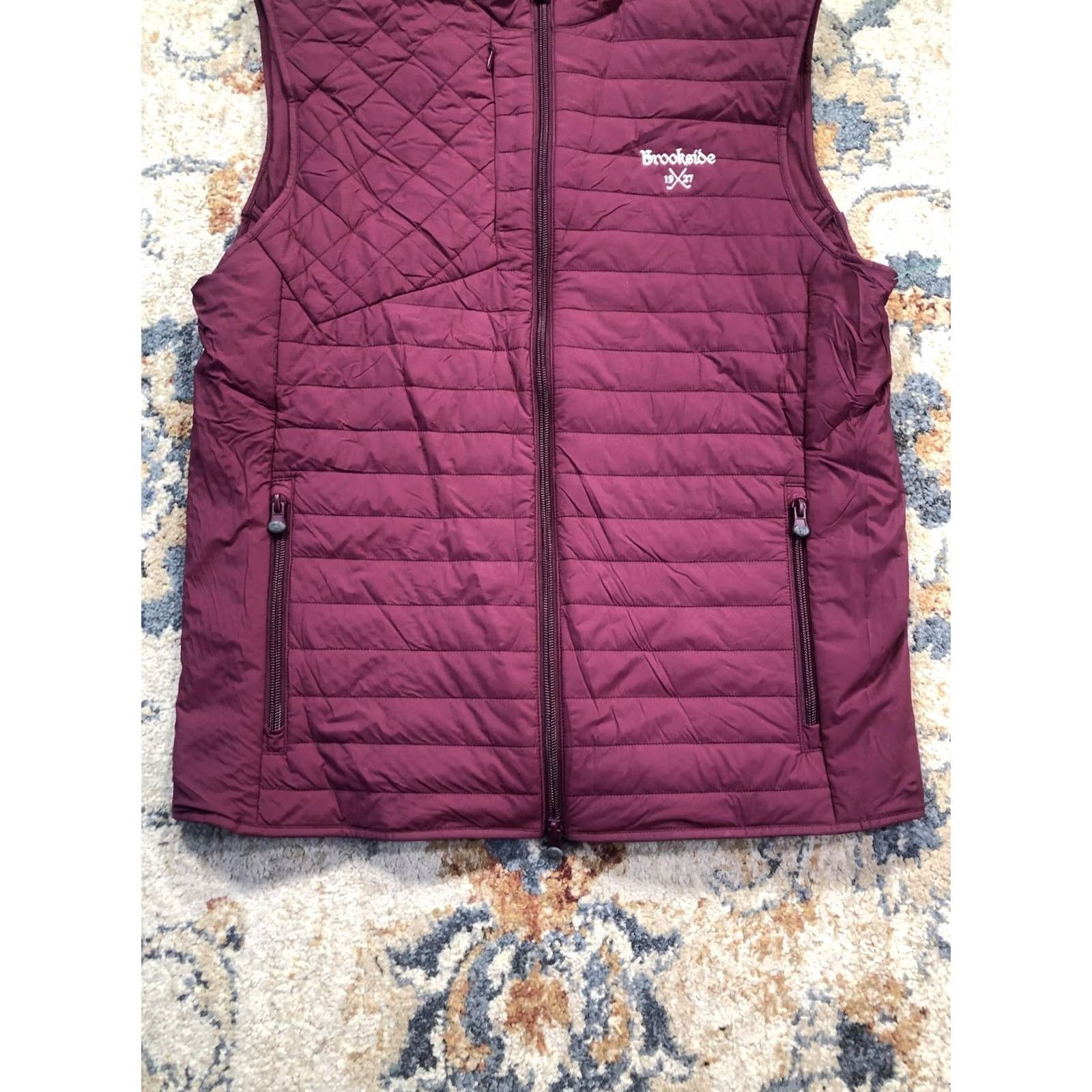 Vintage Greyson Vest Mens M Red Quilted Full Zip Insulated Golf Brookside Logo Size US M / EU 48-50 / 2 - 5 Thumbnail