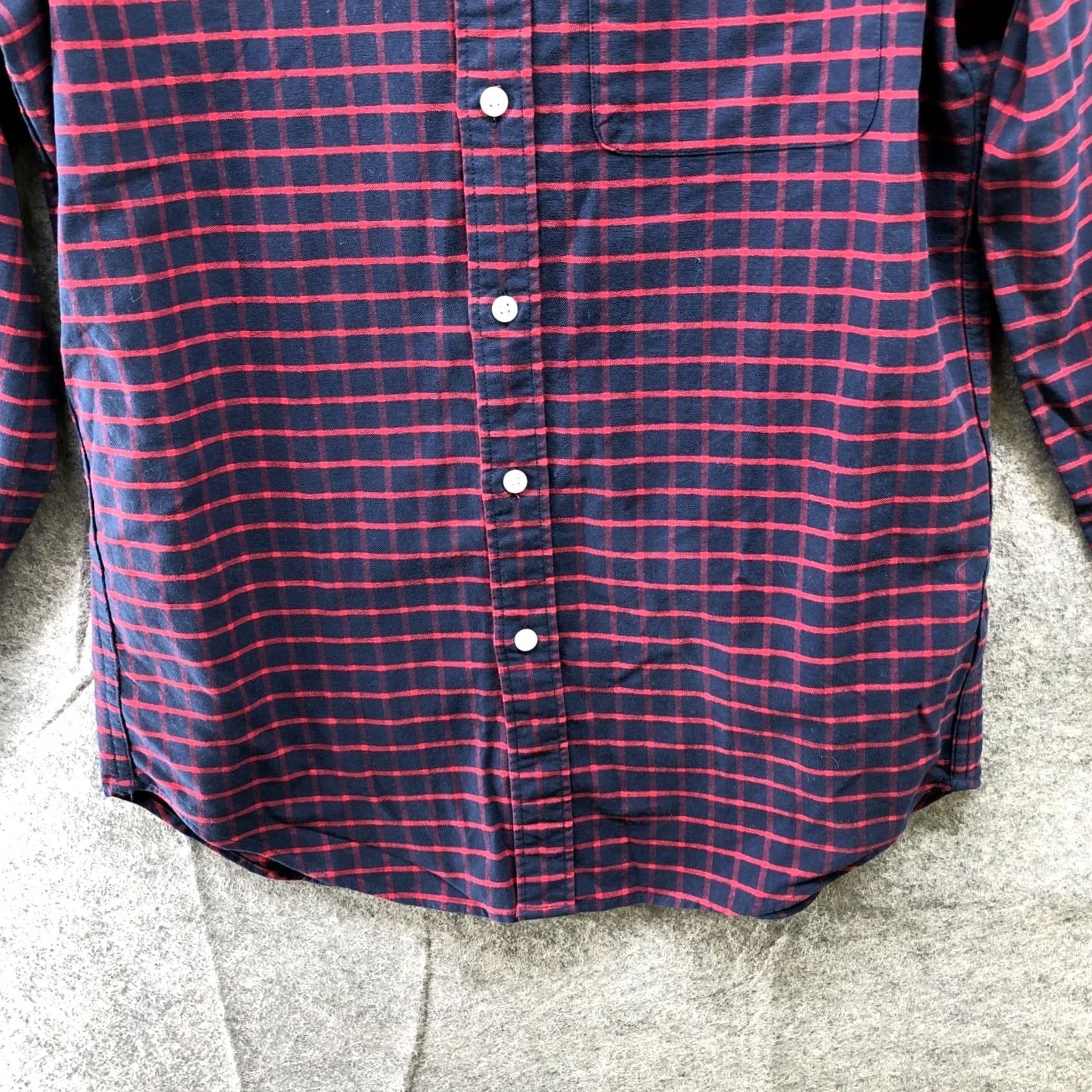 J.Crew J.CREW Flex Oxford Shirt Mens S Slim Fit Long Sleeve Navy Blue Red Check Plaid Shirt Size US S / EU 44-46 / 1 - 4 Thumbnail