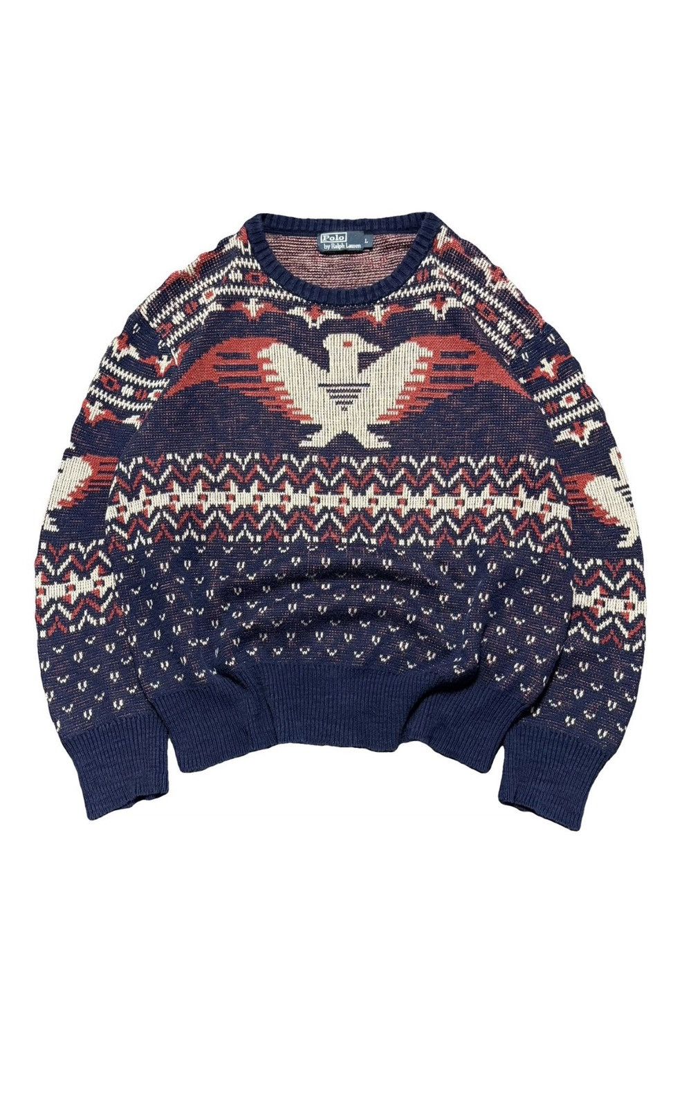 Polo Ralph Lauren vintage Polo Ralph Lauren Aztec Eagle linen sweater 2000s Size US L / EU 52-54 / 3 - 1 Thumbnail