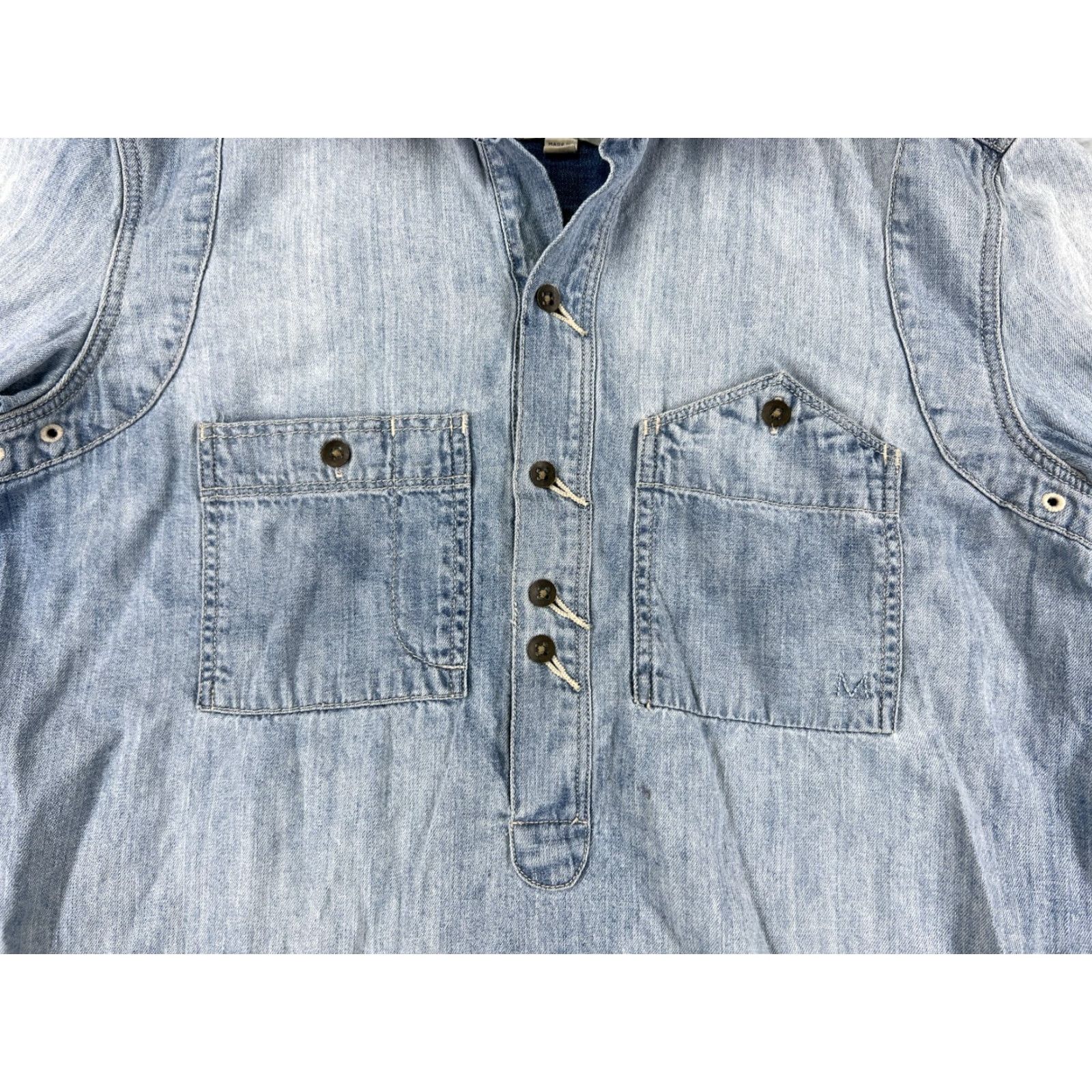 Madewell Madewell Women's Denim Shirt XS Blue Acid Wash Long Sleeve Casual Classic 100% Cotton Size XS / US 0-2 / IT 36-38 - 6 Thumbnail