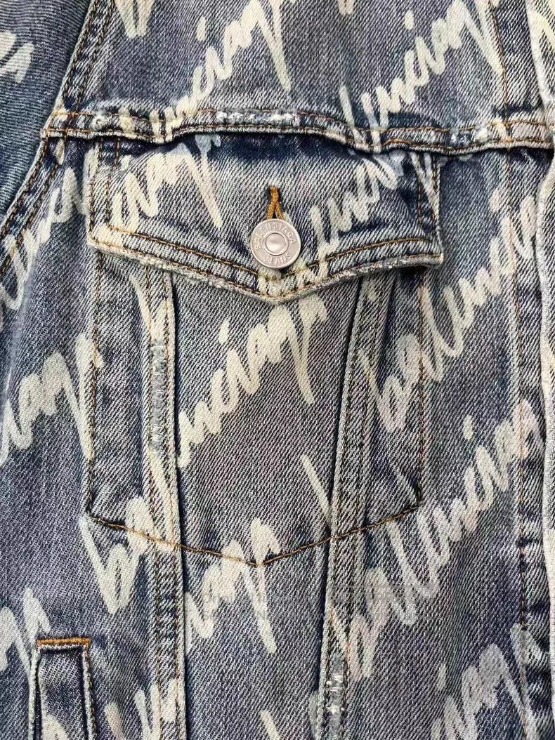 Balenciaga Balenciaga Logo Printed Loose Washed Distressed Denim Jack Size L / US 10 / IT 46 - 3 Thumbnail