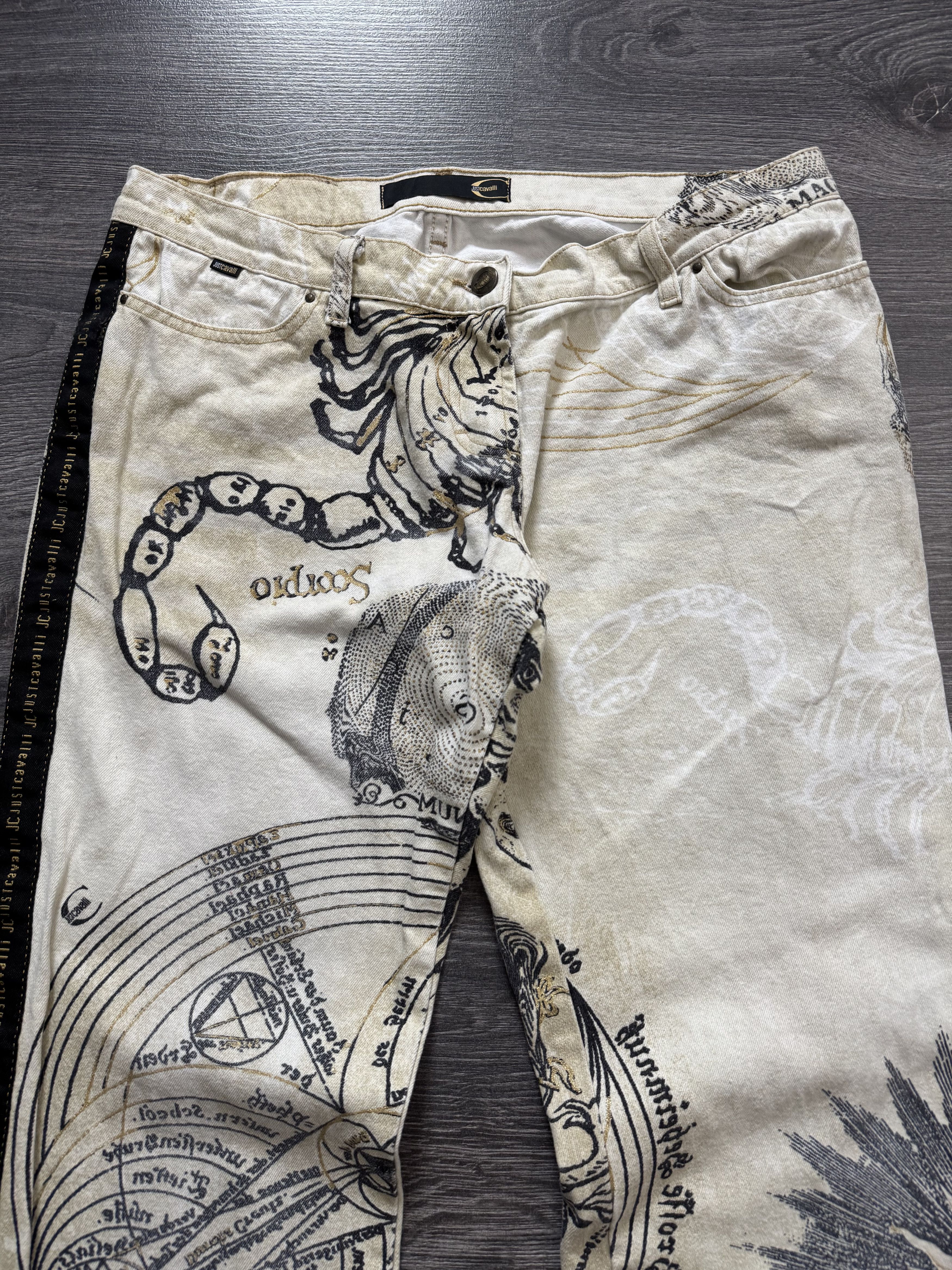 Just Cavalli AW2003 Cavalli Zodiac Astrology Imperial Beige Pants Size US 30 / EU 46 - 2 Thumbnail