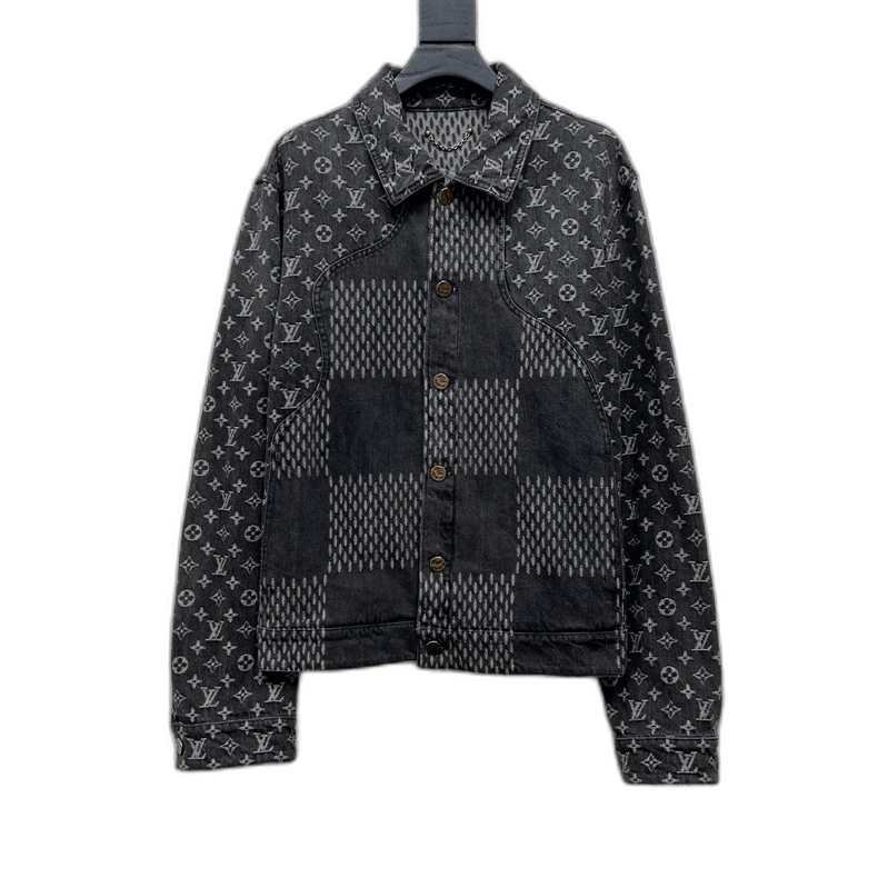 Louis Vuitton Denim Jacket Black NIGO Design
