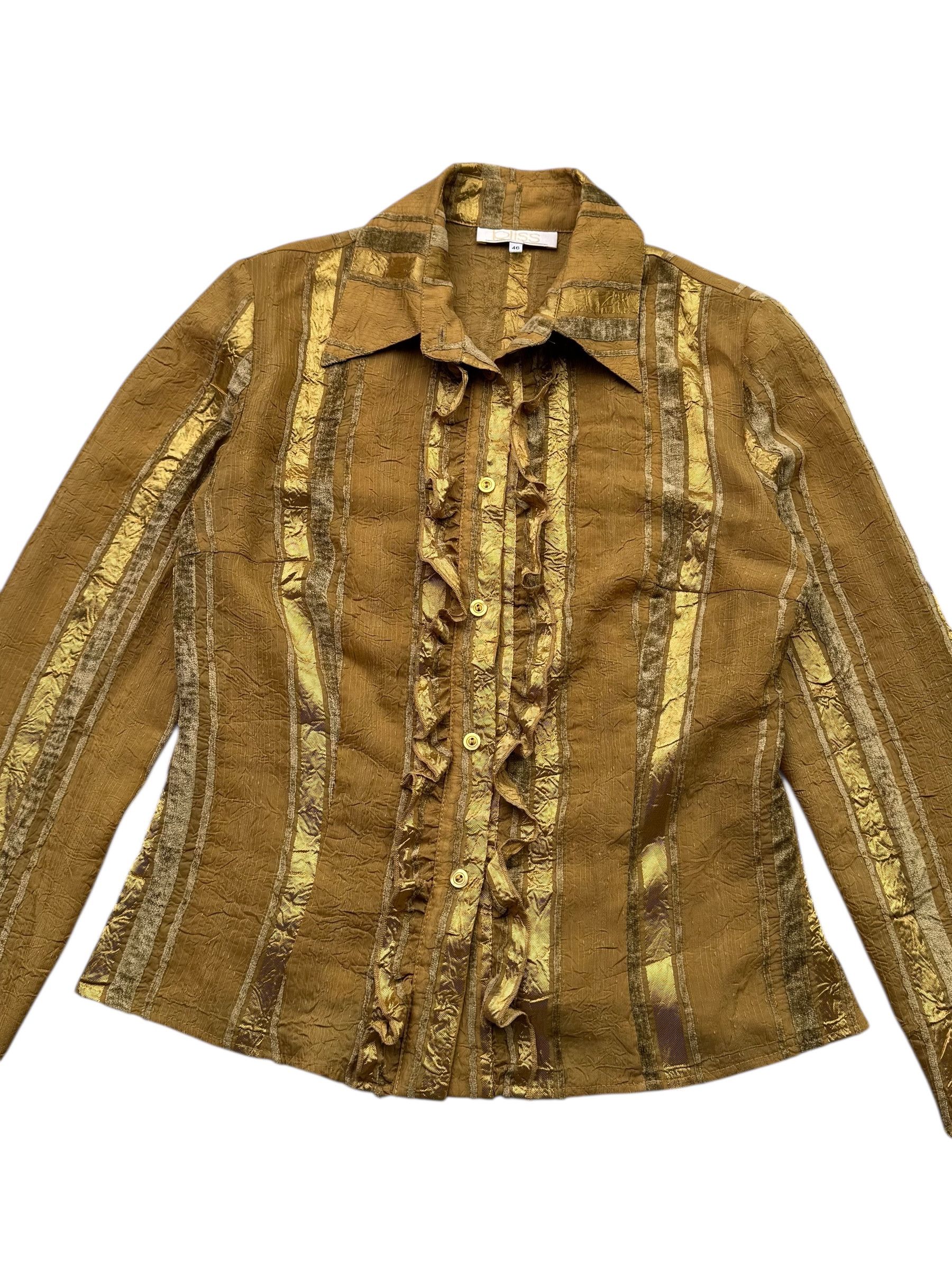 Vintage Vintage Cropped Blouse With Long Sleeve M55D15(E21)(V58) Size L / US 10 / IT 46 - 2 Thumbnail