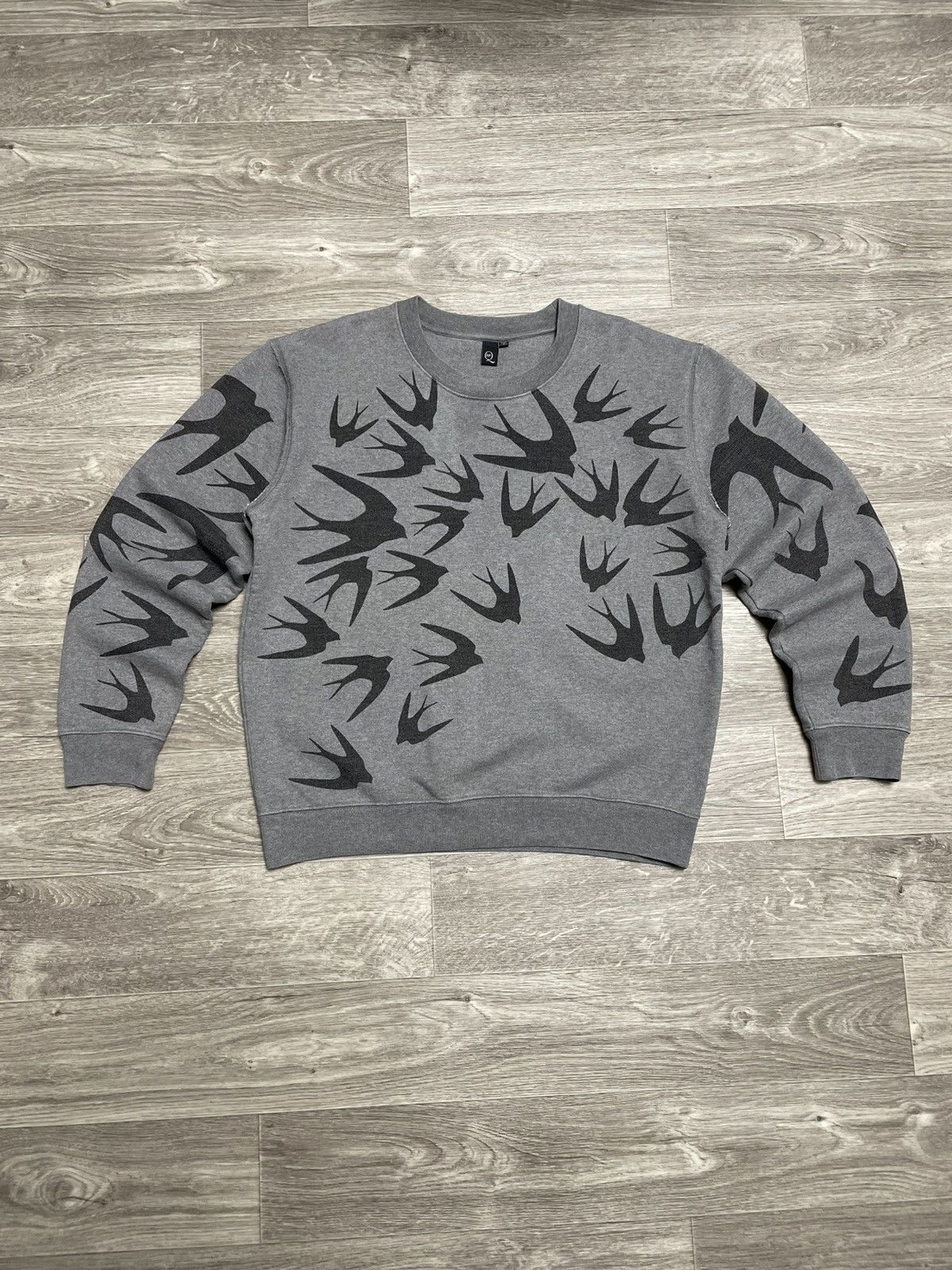 Alexander McQueen Alexander McQueen McQ Birds All Over Print Gray Sweatshirt Size L / US 10 / IT 46 - 1 Thumbnail