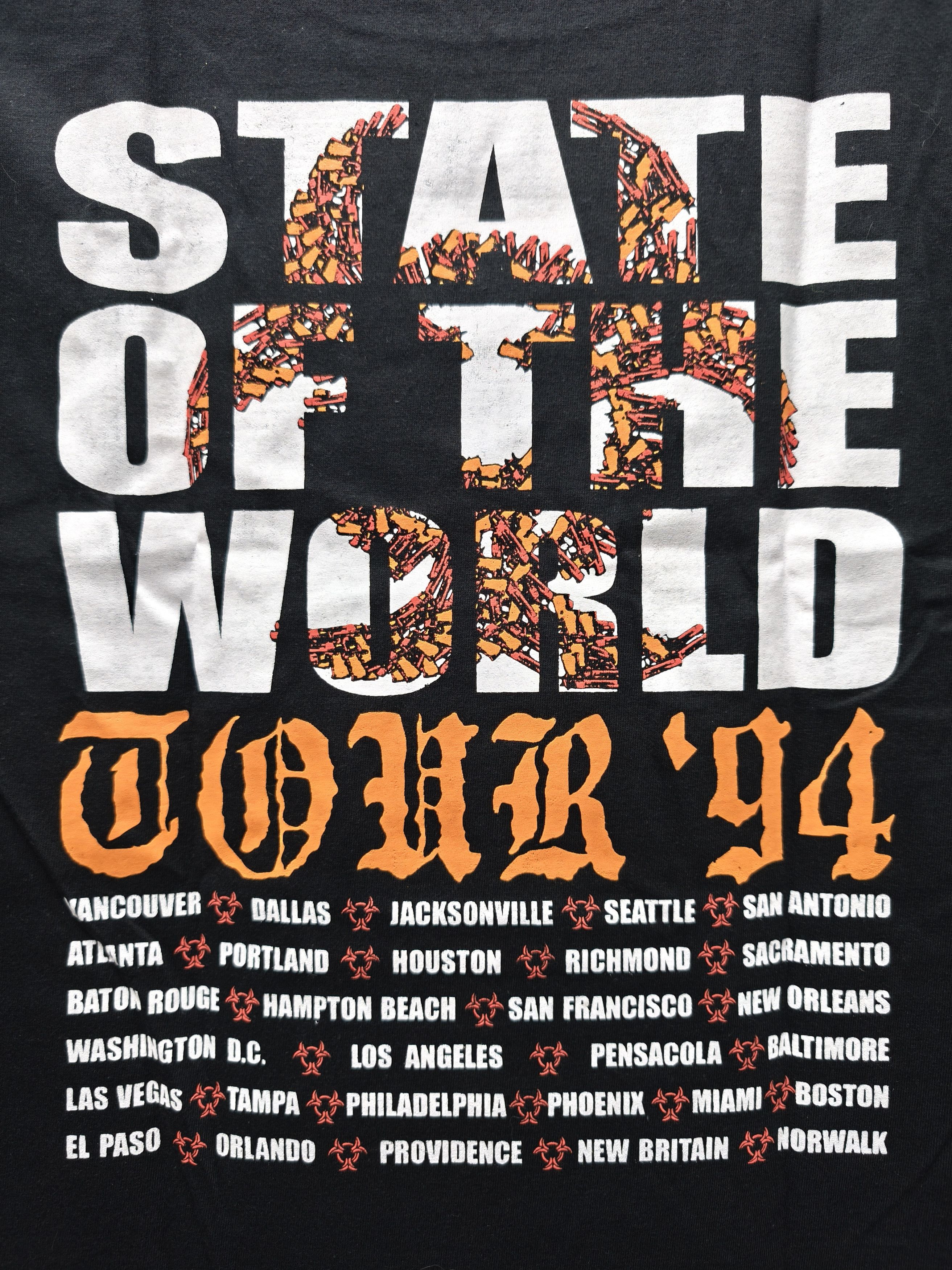 Band Tees Biohazard "State Of The World Tour '94" T-shirt Size US XL / EU 56 / 4 - 9 Thumbnail