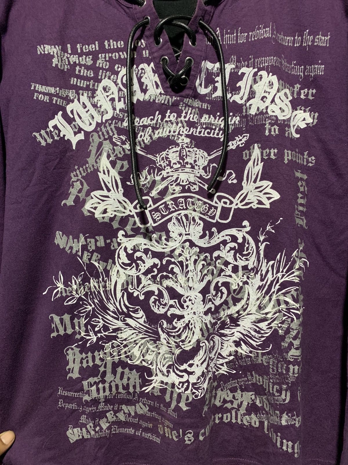 If Six Was Nine 2000s Beaumont carr laces up poem gothic purple longsleeve Size US M / EU 48-50 / 2 - 3 Thumbnail