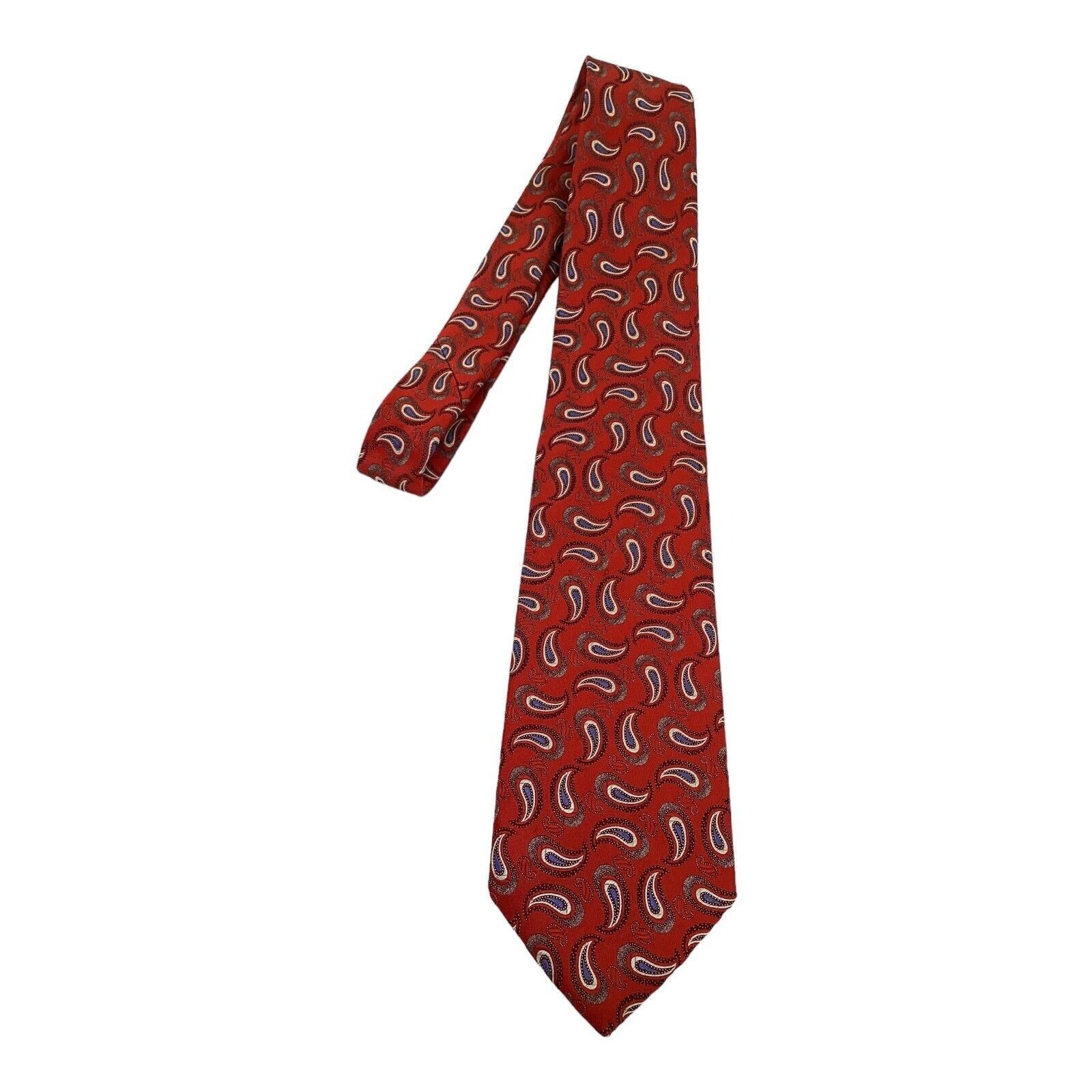 Ermenegildo Zegna ERMENEGILDO ZEGNA Red Paisley Luxury Silk Tie In Made Italy Size ONE SIZE - 6 Thumbnail