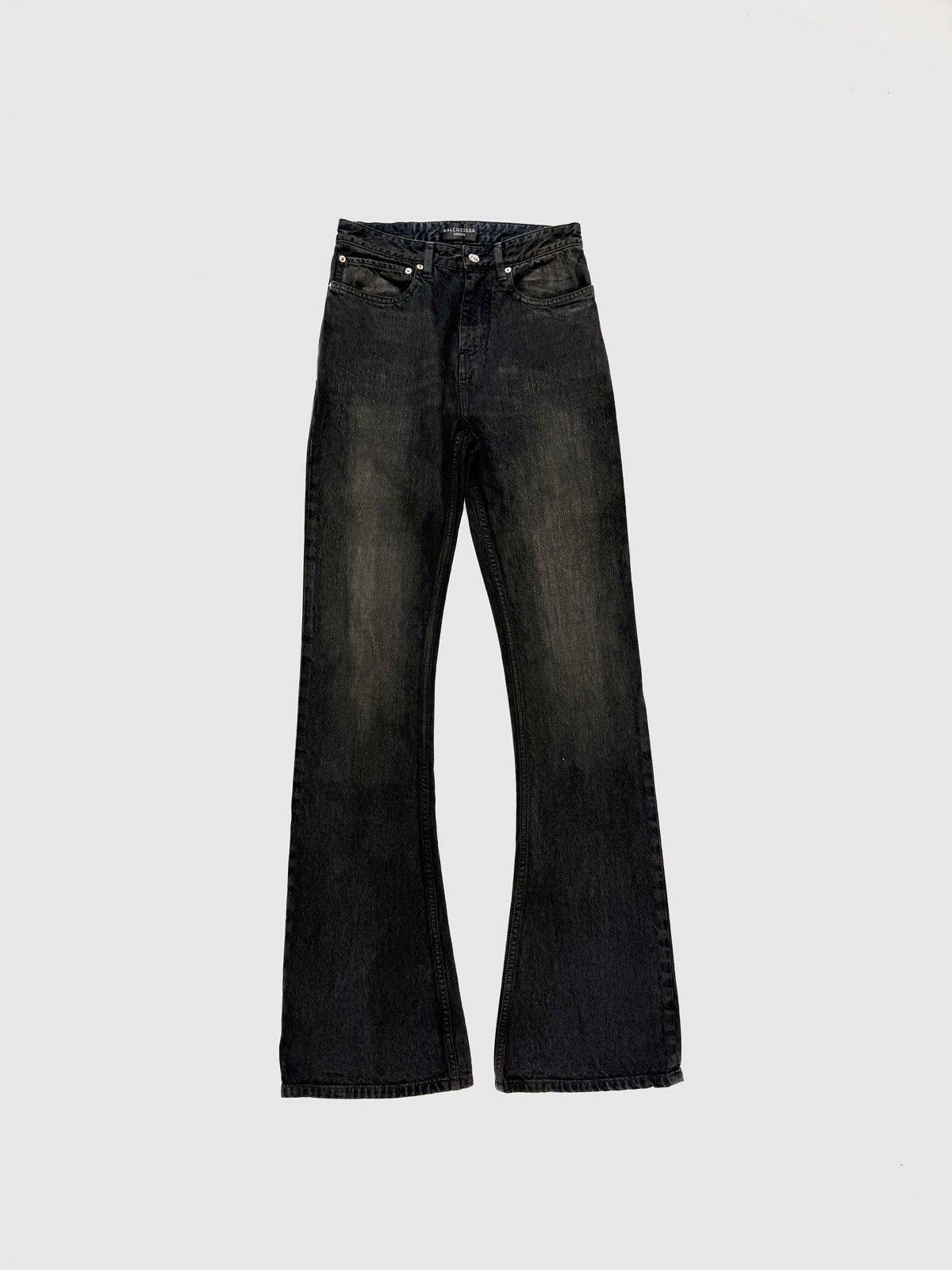 Balenciaga Balenciaga Bootcut Extra Long Dark Brown Denim Pants | Grailed