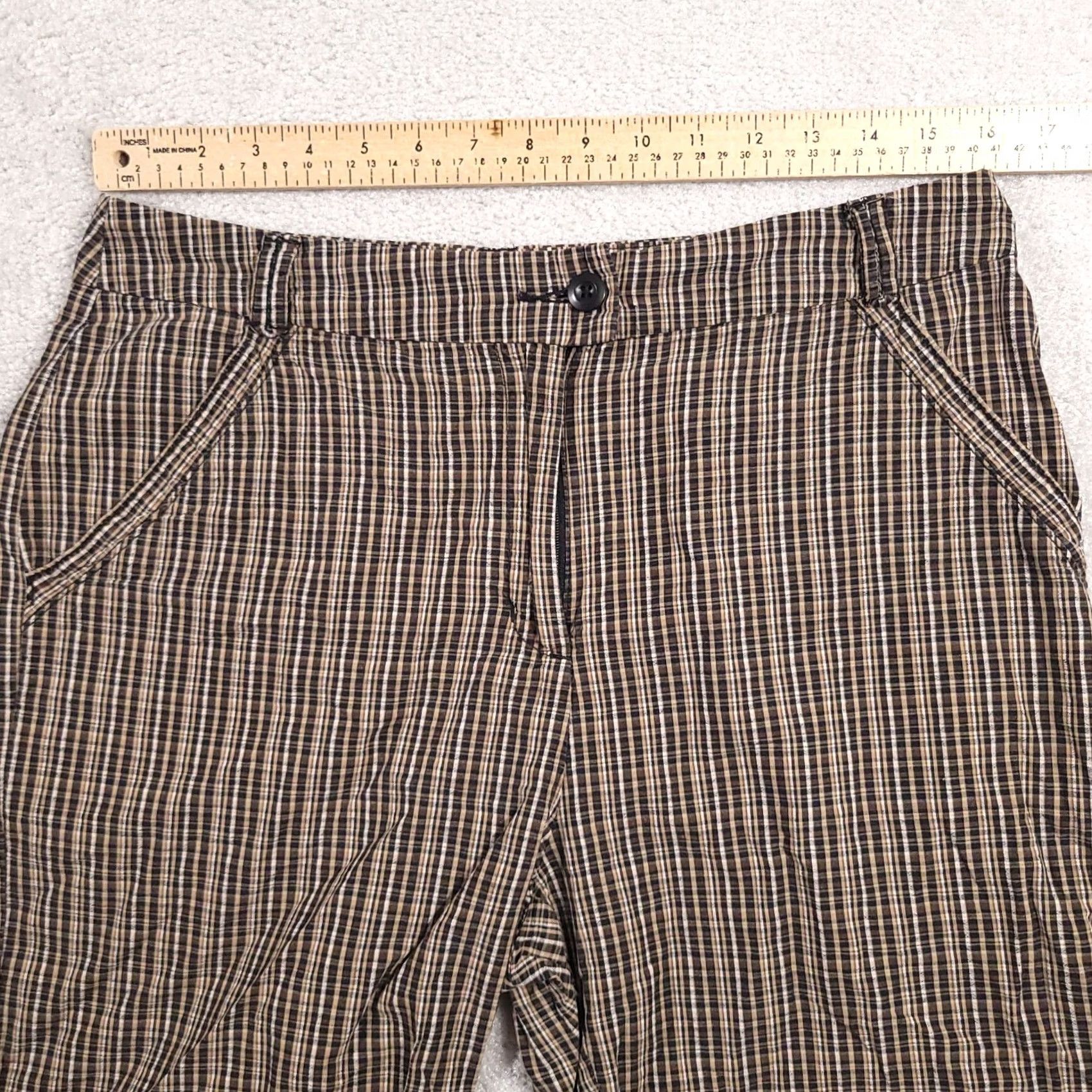 Vintage Woolrich Bermuda Shorts Flat Front Plaid Women's 12 Brown Golf Outdoor Size 34" / US 12 / IT 48 - 5 Thumbnail
